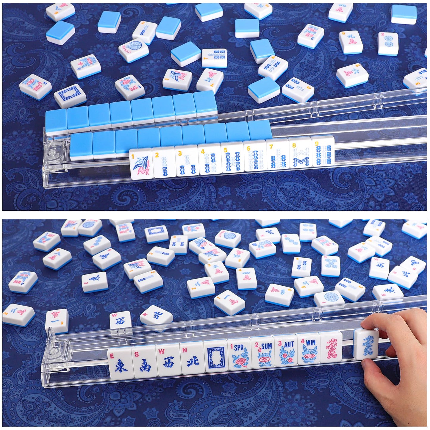 GUSTARIA American Mahjong Tiles (1.2”) – 166 Pcs Tiles Only, Blue