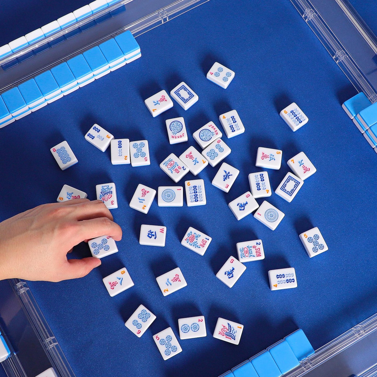 GUSTARIA American Mahjong Tiles (1.2”) – 166 Pcs Tiles Only, Blue