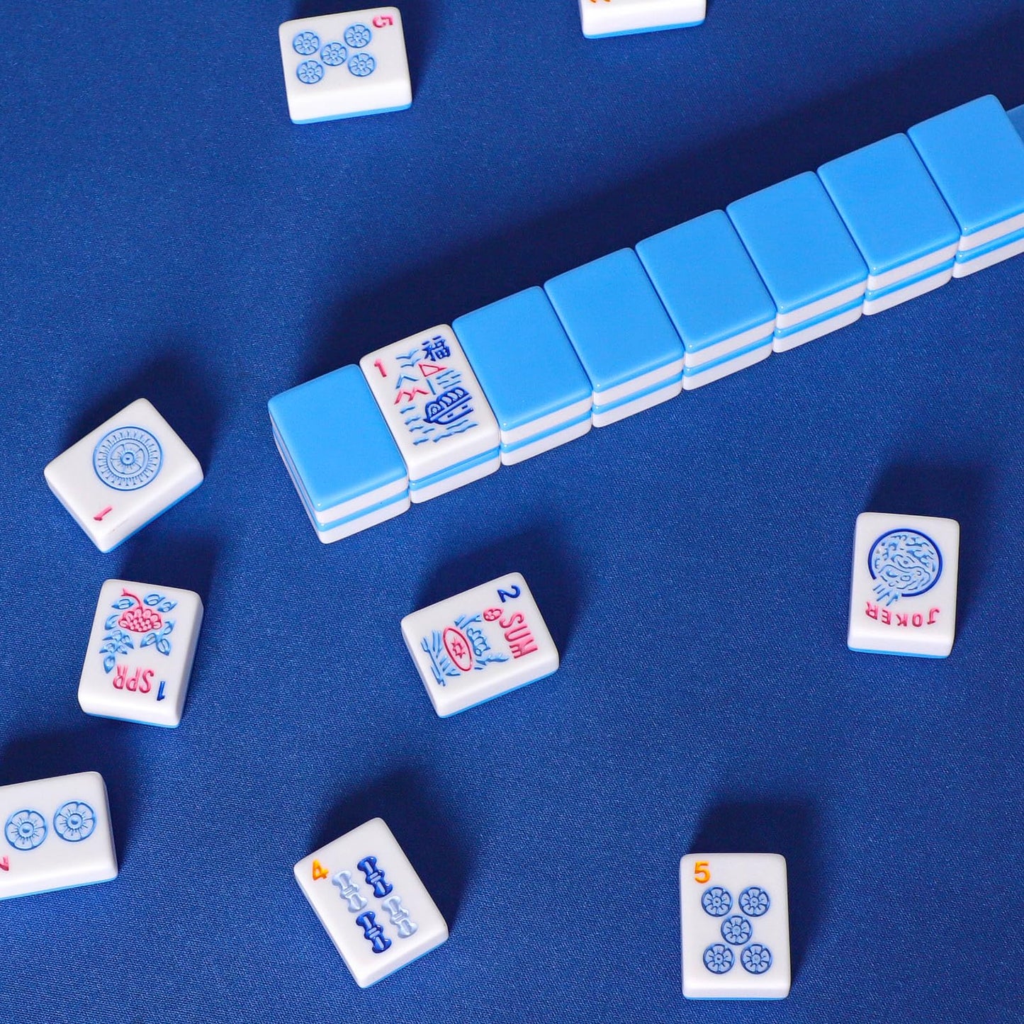 GUSTARIA American Mahjong Tiles (1.2”) – 166 Pcs Tiles Only, Blue