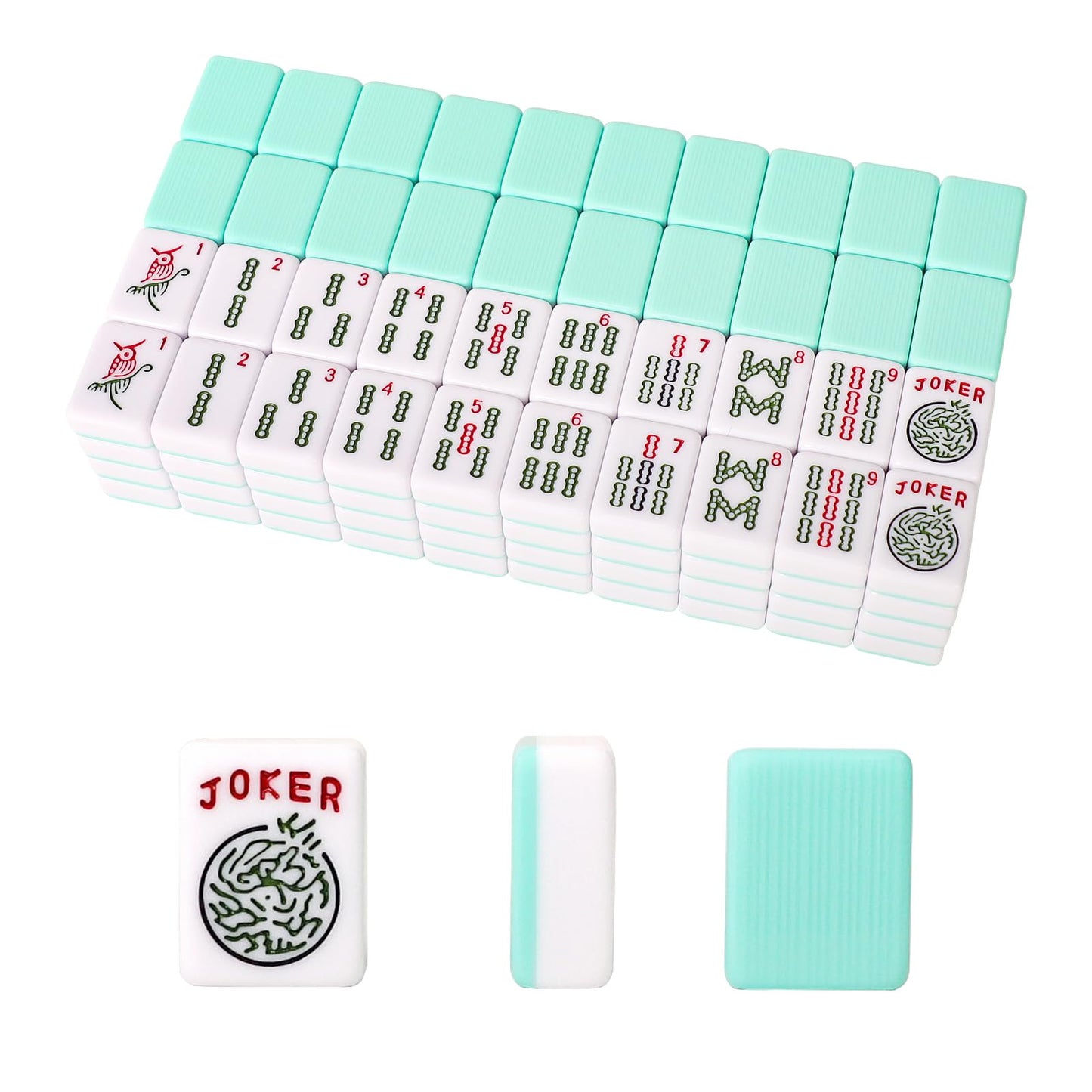 GUSTARIA American Mahjong Tiles (1.2”) – 166 Tiles with Light Green Color