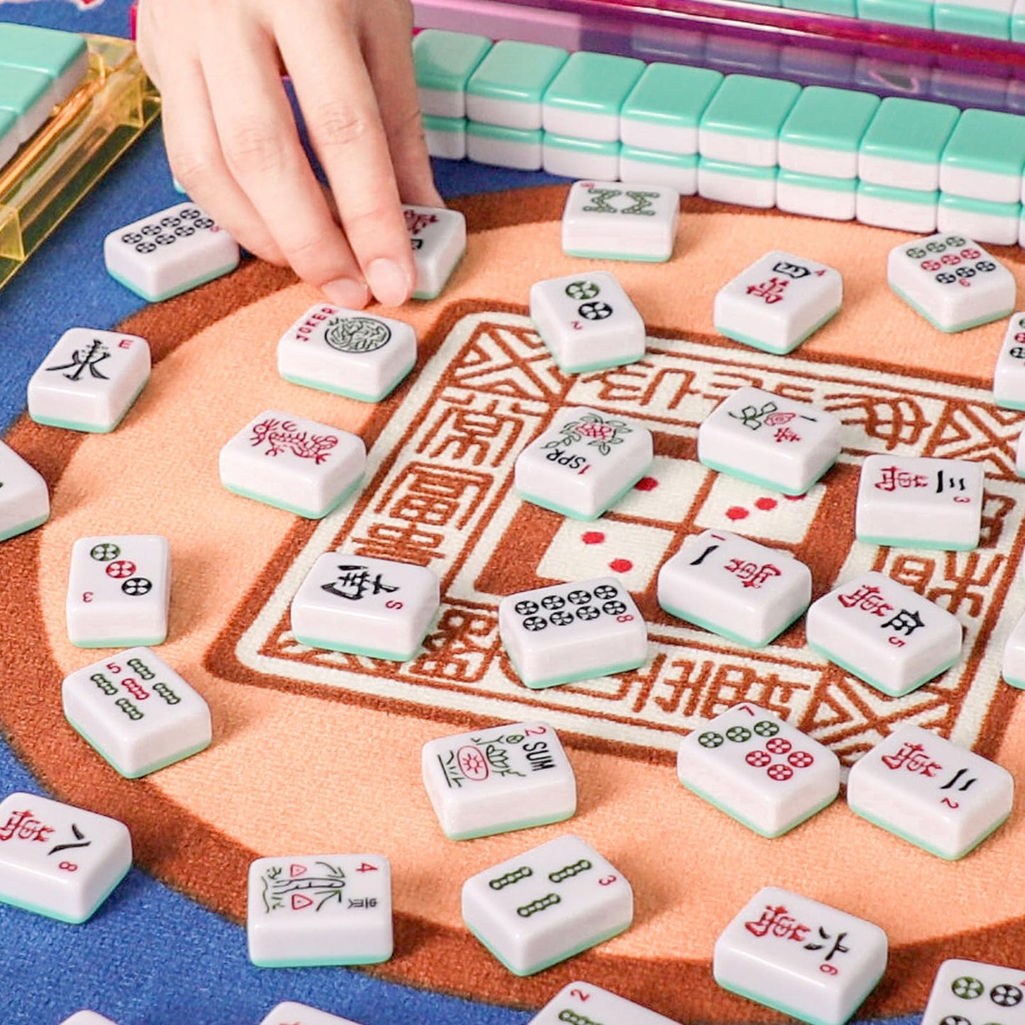 GUSTARIA American Mahjong Tiles (1.2”) – 166 Tiles with Light Green Color