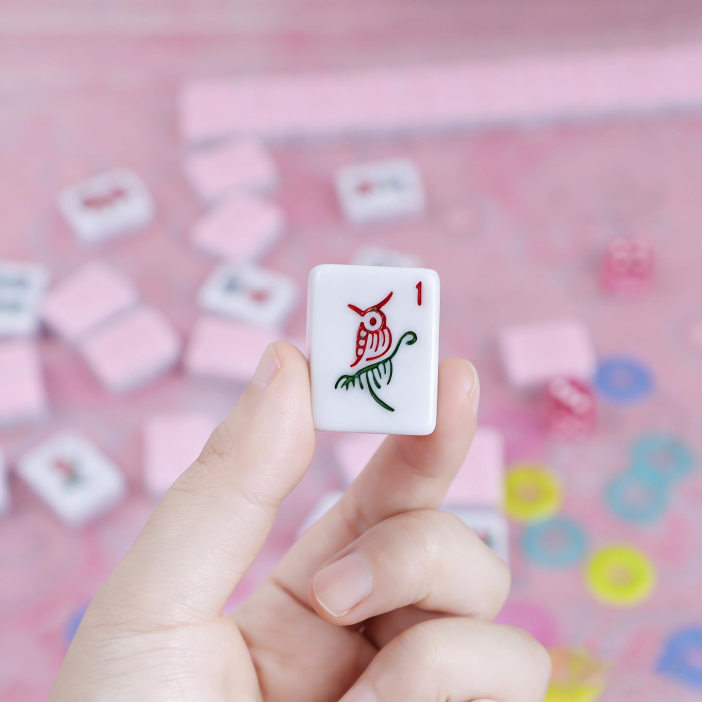 GUSTARIA American Mahjong Game Set – 166 Pink Tiles, Pink Bag & Accessories, 4 Clear Racks & Pushers