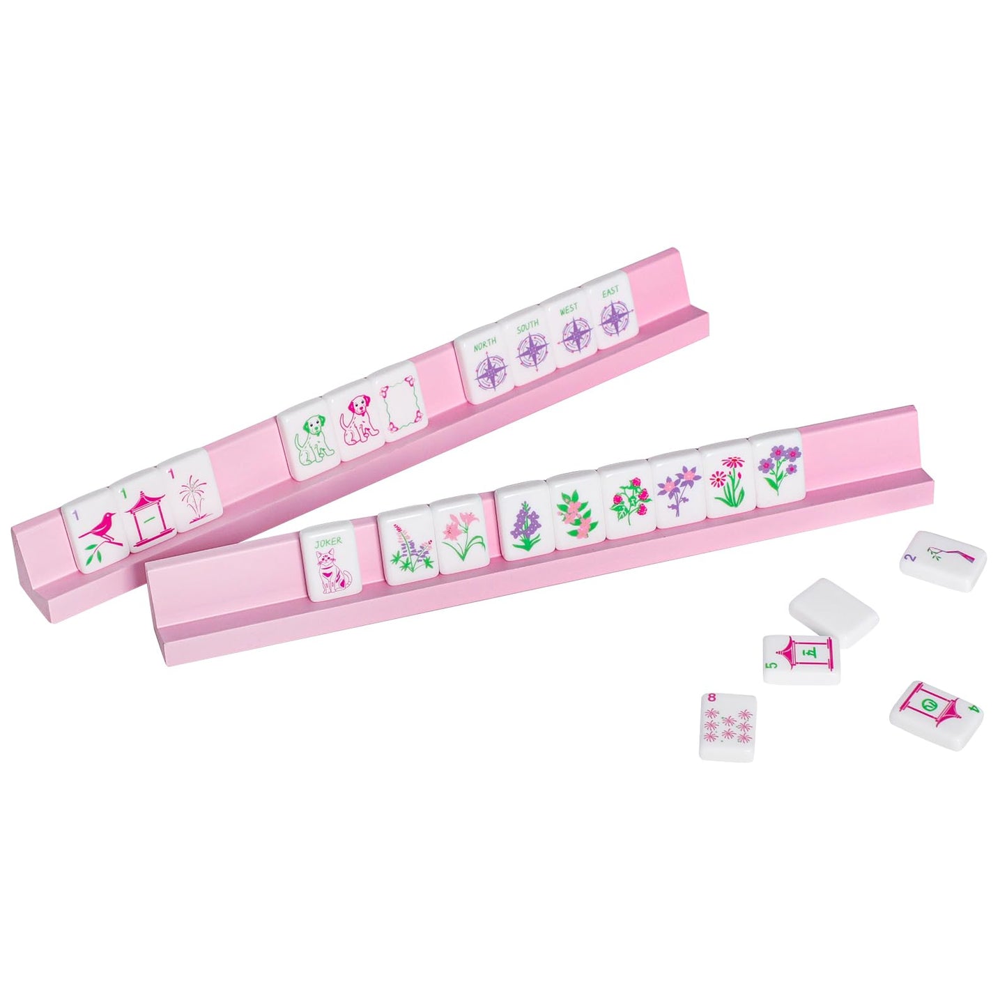 GUSTARIA Mini Mahjong Tiles Set – 160 Acrylic Tiles, 4 Racks, Carrying Bag