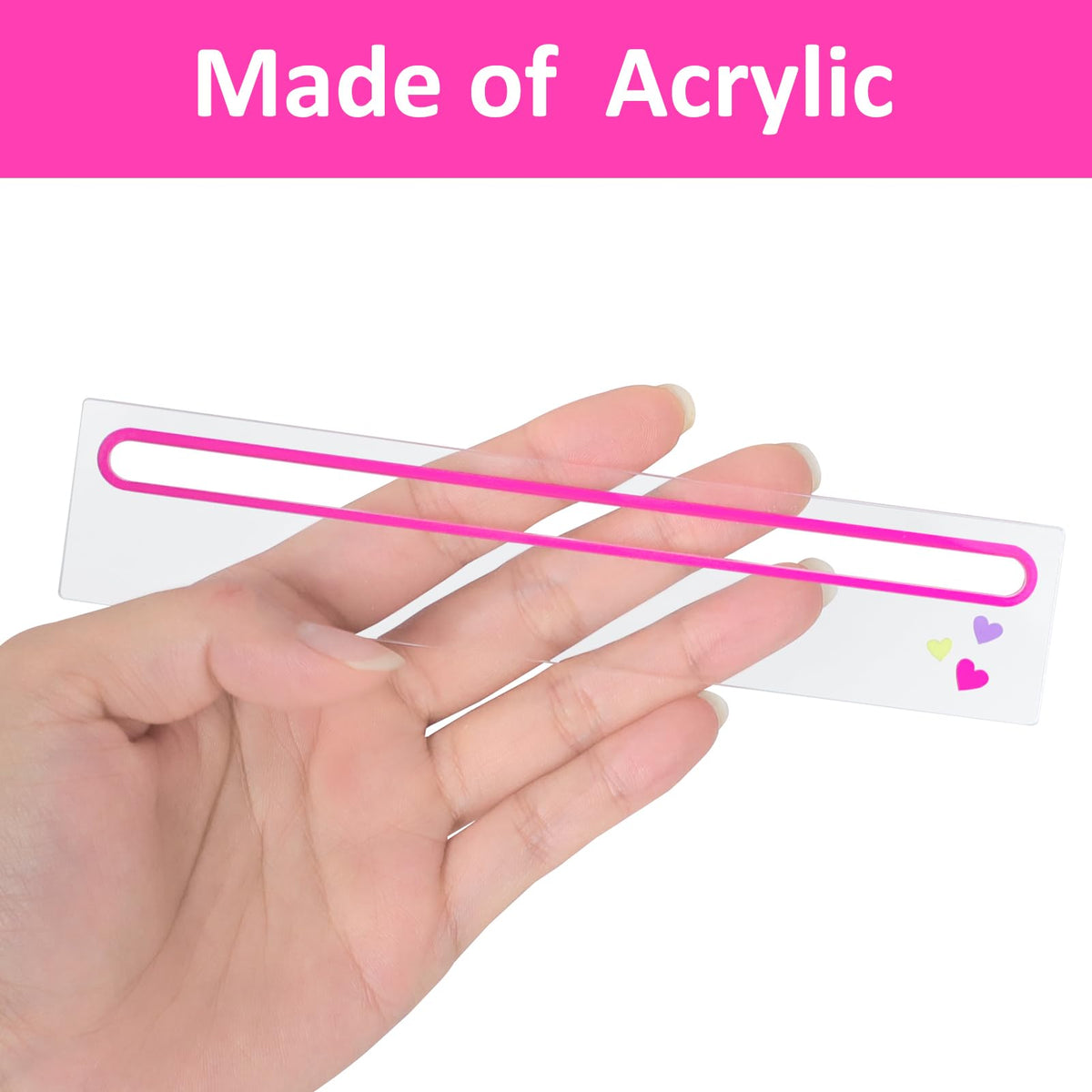 GUSTARIA 4-Piece Mahjong Card Reader Set in Pink | Acrylic Card Line Finder & Rules Helper