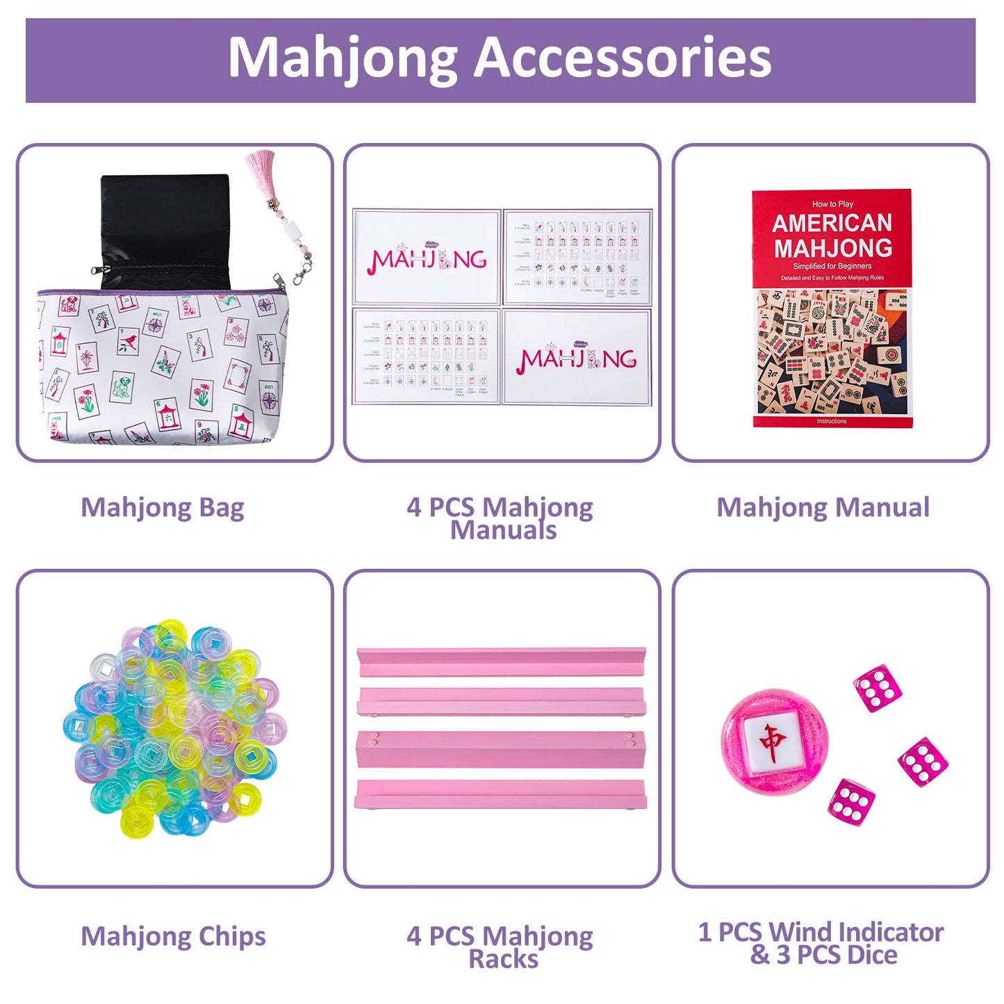 GUSTARIA Mini Mahjong Tiles Set – 160 Acrylic Tiles, 4 Racks, Carrying Bag