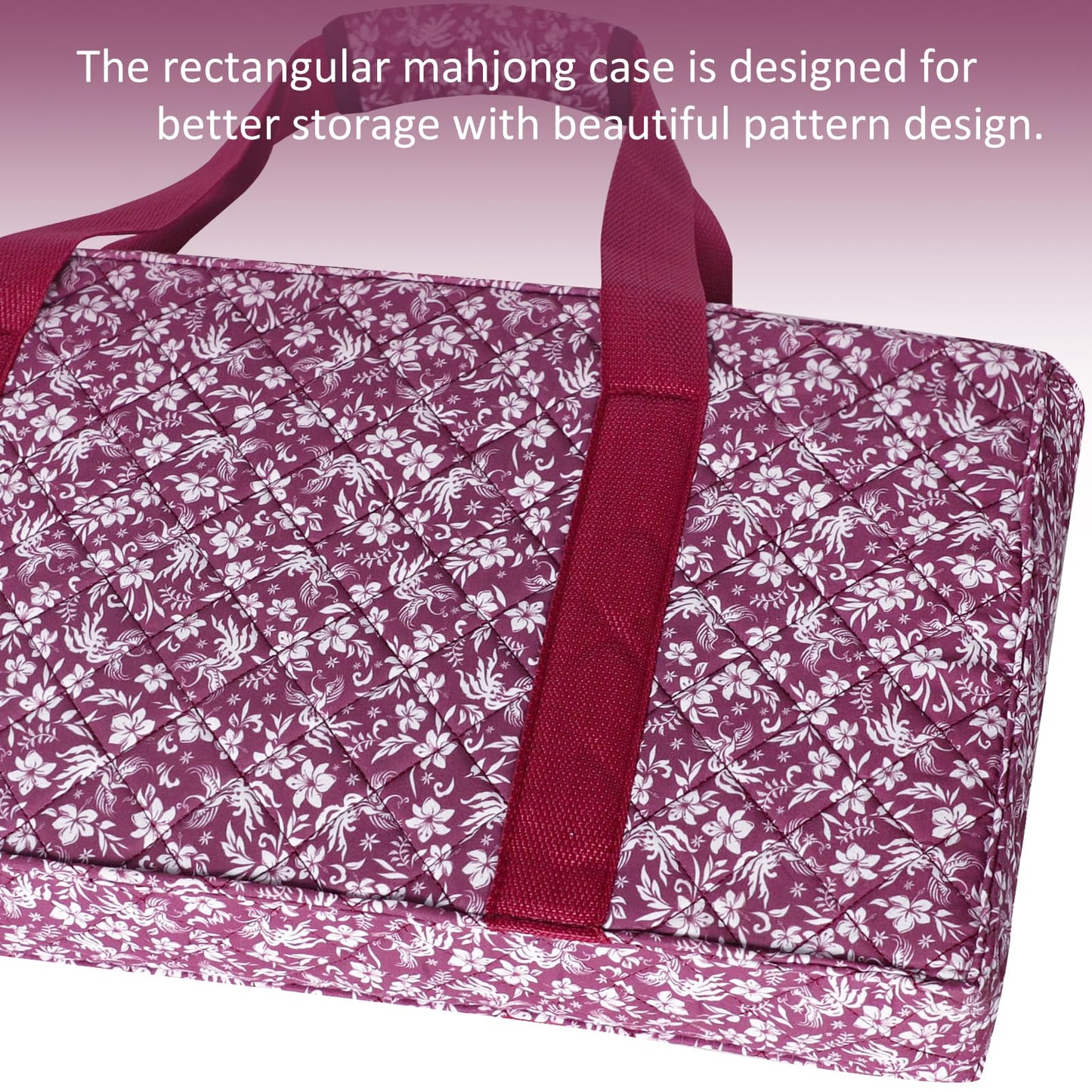 GUSTARIA American Mahjong Tile Set – 166 Acrylic Tiles, 4 All-in-One Racks/Pushers, Red Carrying Bag