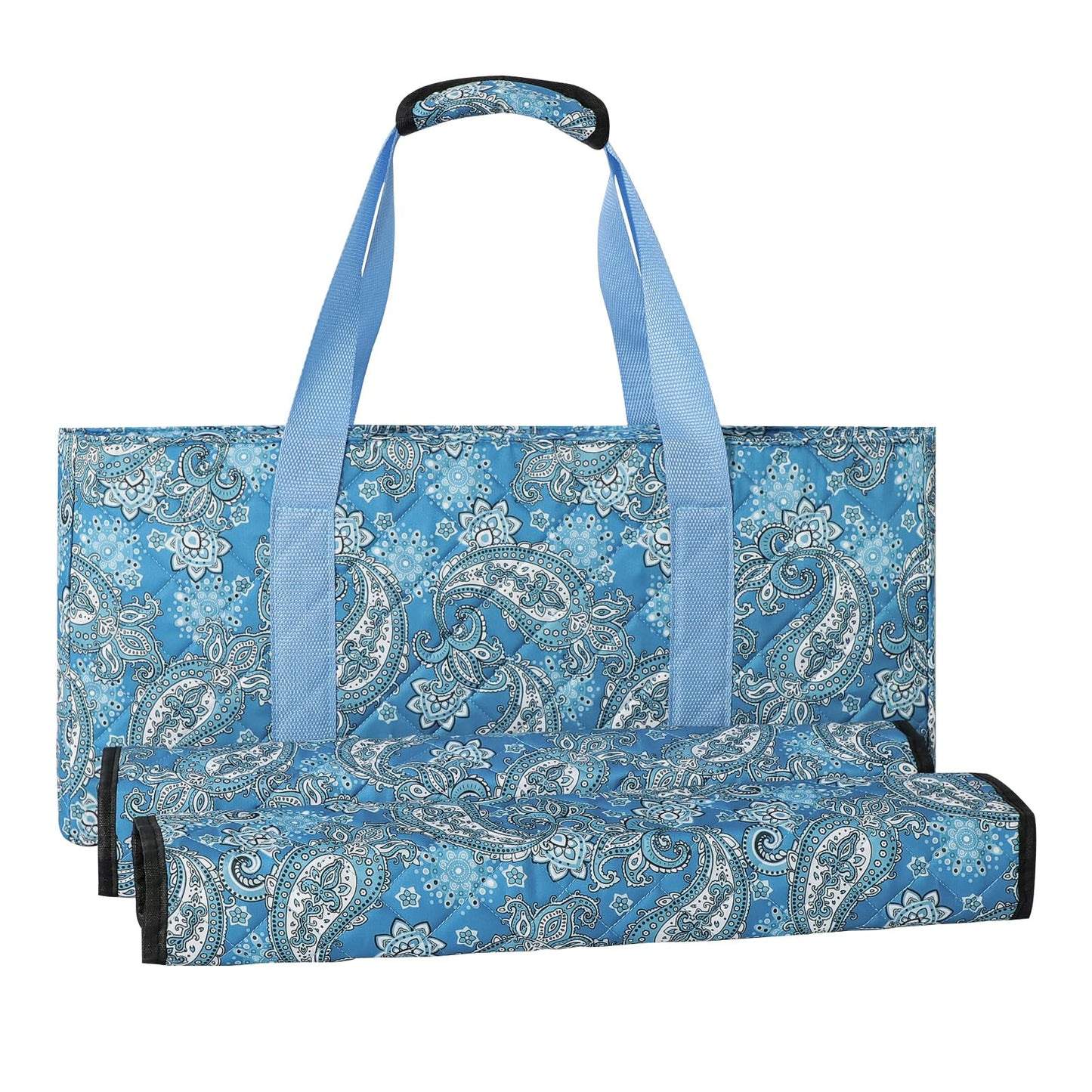 GUSTARIA Empty Mahjong Bag – Blue Printed American Mahjong Bag with Two Wrappers (Case Only)