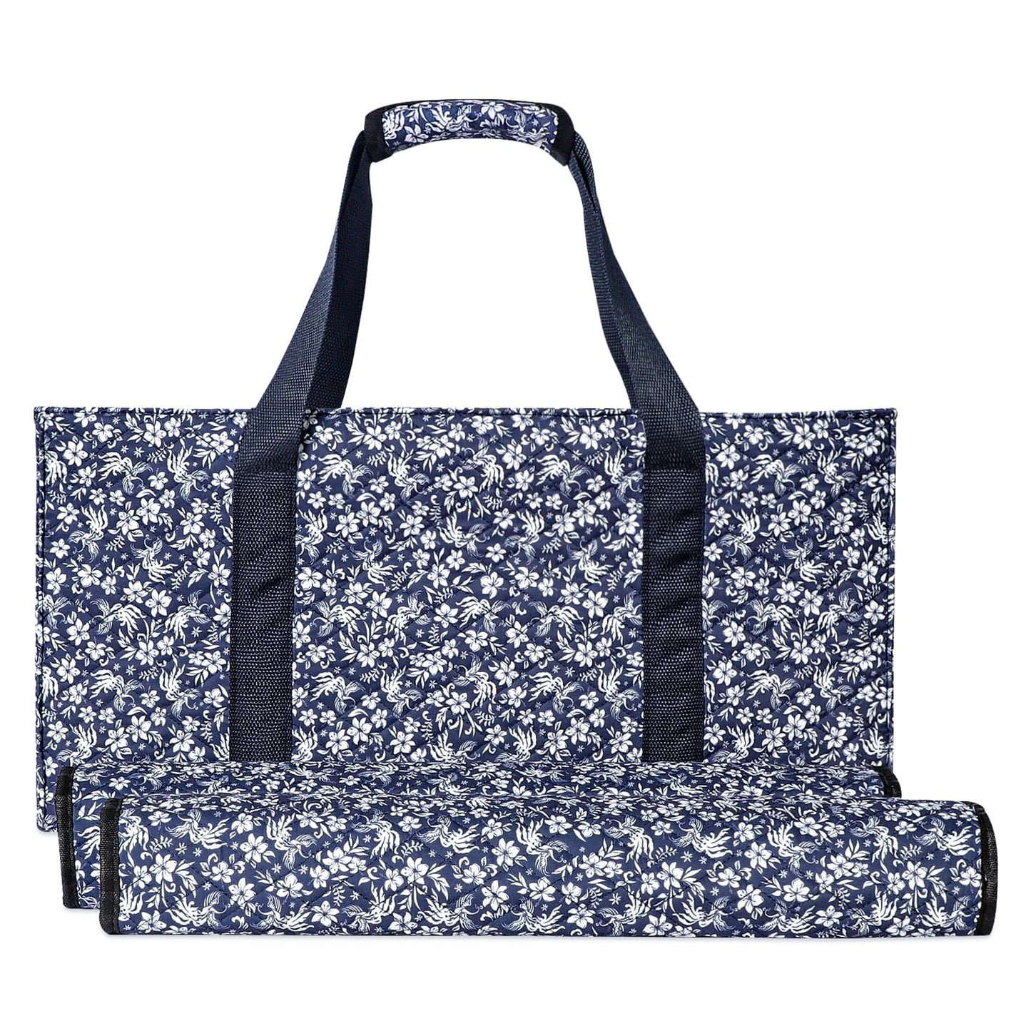 GUSTARIA Empty Mahjong Bag — Blue Printed American Mahjong Case with Two Wrappers (Case Only)