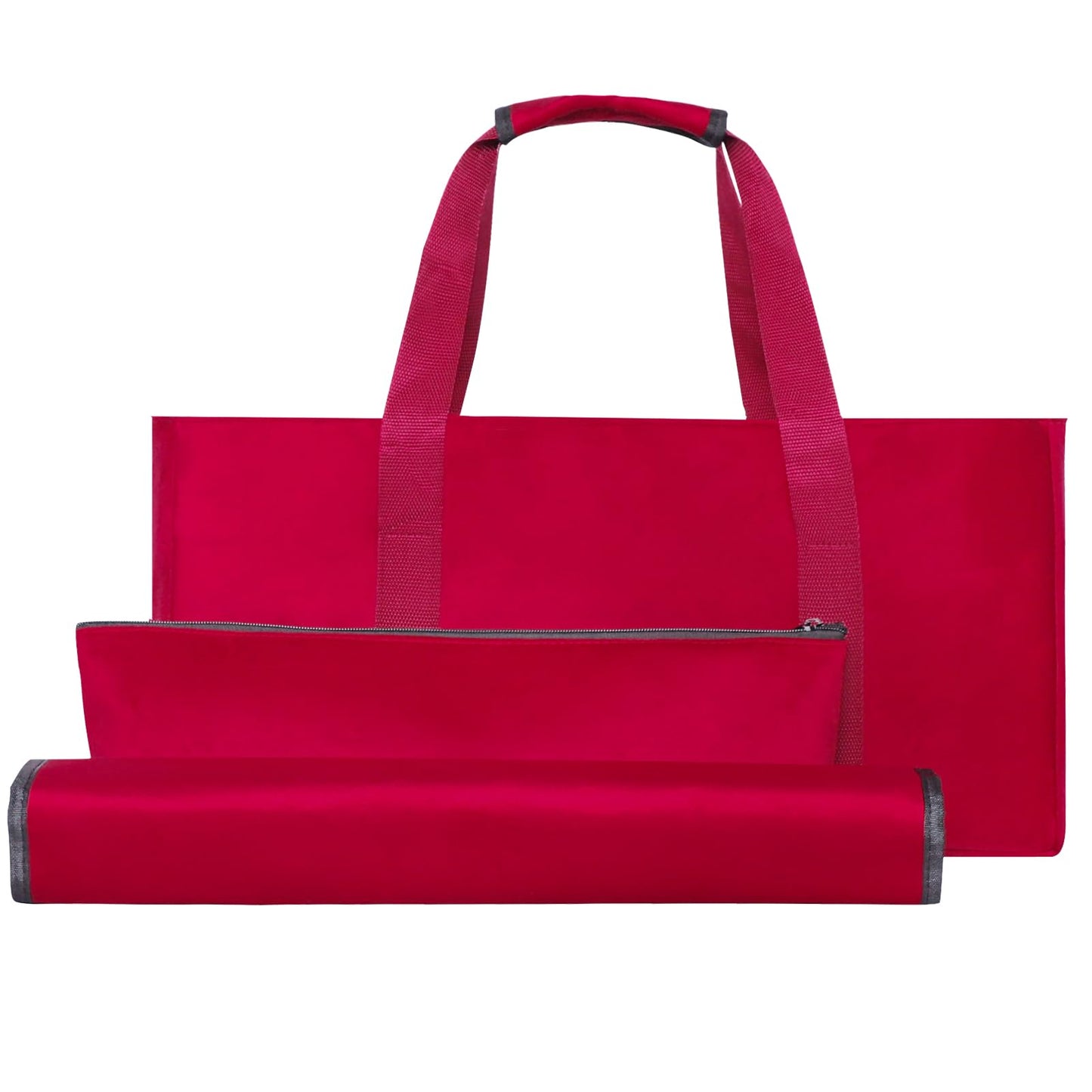 GUSTARIA Empty Mahjong Bag with Rack Wrapper & Tile Bag (Red, Case Only)