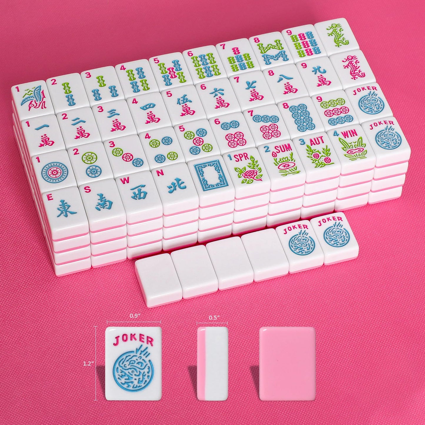 GUSTARIA 1.2-inch American Mahjong Tile Set – 166 Pink Tiles (Tiles Only)
