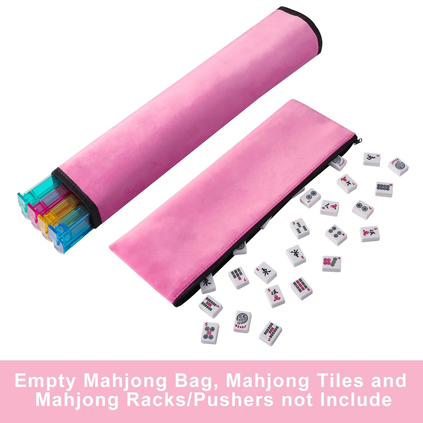 GUSTARIA Empty Mahjong Bag with Rack Wrapper & Zippered Tile Bag – Case Only