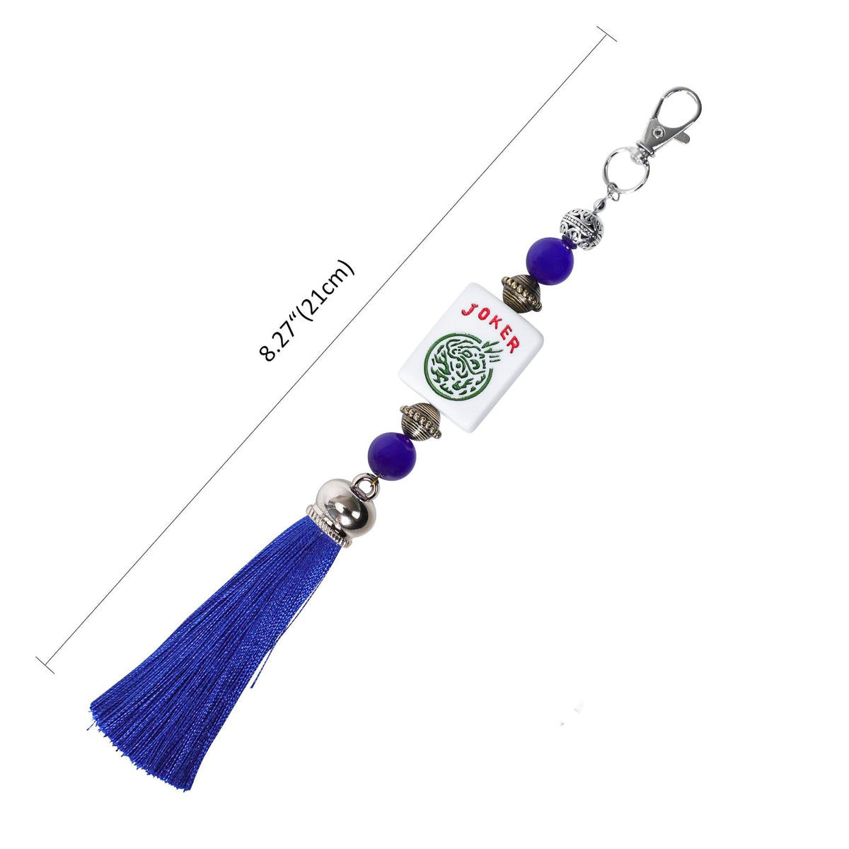 GUSTARIA Mahjong Bag Accessory – Blue, 8.27 in × JOKER Tile Design