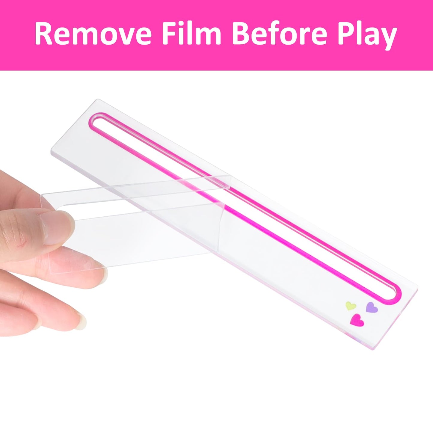 GUSTARIA 4-Piece Mahjong Card Reader Set in Pink | Acrylic Card Line Finder & Rules Helper