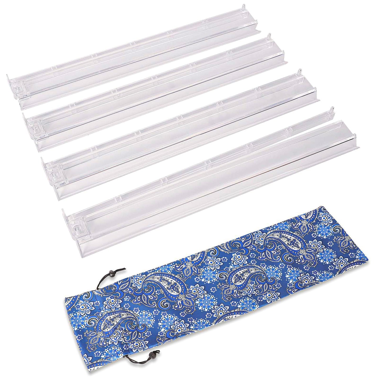 GUSTARIA Mahjong All-in-One Rack & Pusher | 4-Pack Clear Acrylic Set