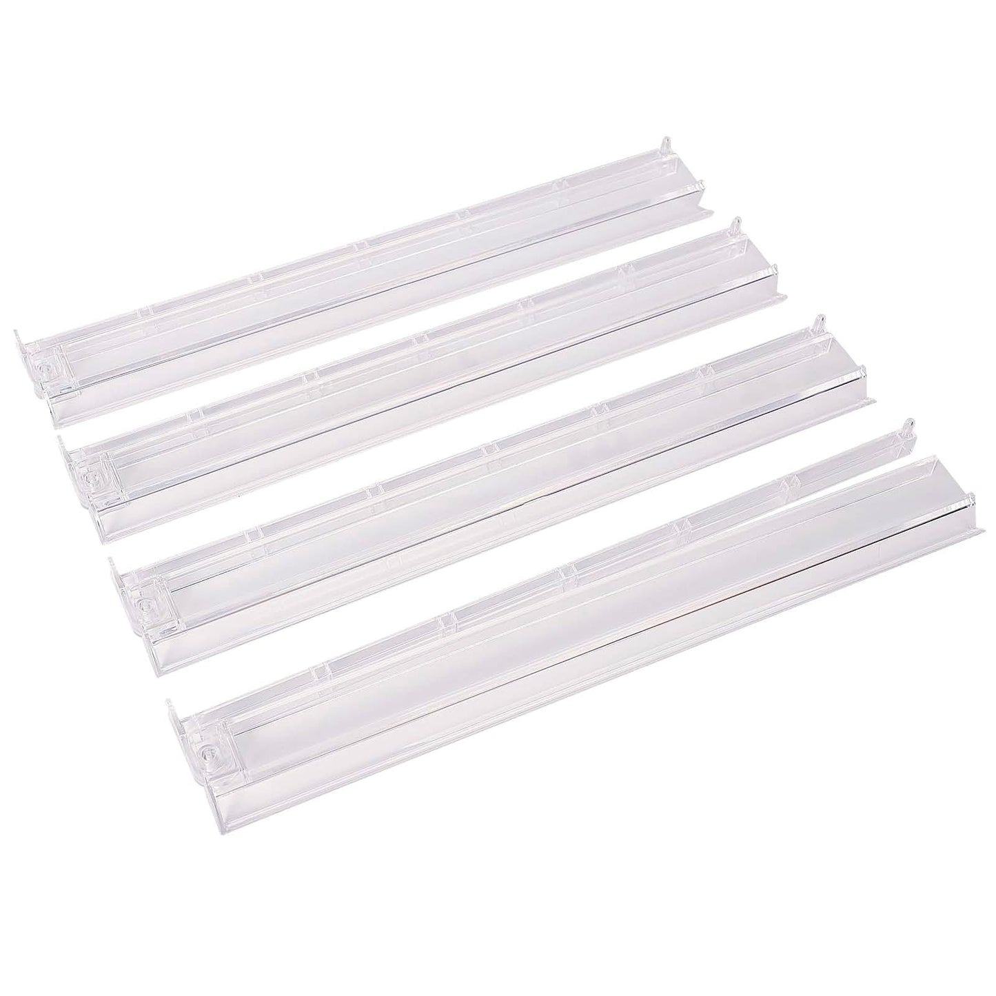 GUSTARIA Mahjong All-in-One Tile Rack & Pusher – Clear Acrylic, White, Set of 4
