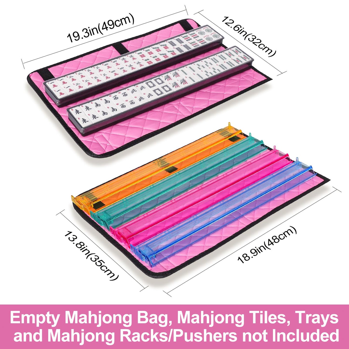 GUSTARIA Empty Mahjong Bag – Pink Printed Case Only for American Mahjong