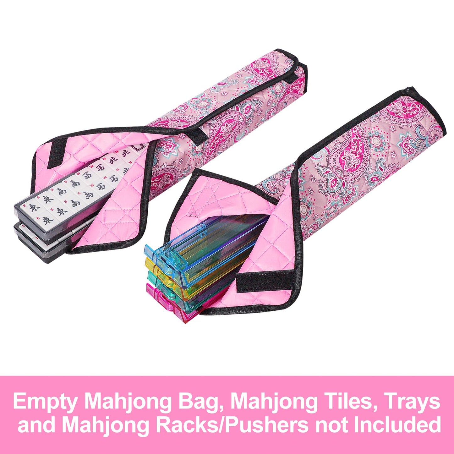 GUSTARIA Empty Mahjong Bag – Pink Printed Case Only for American Mahjong
