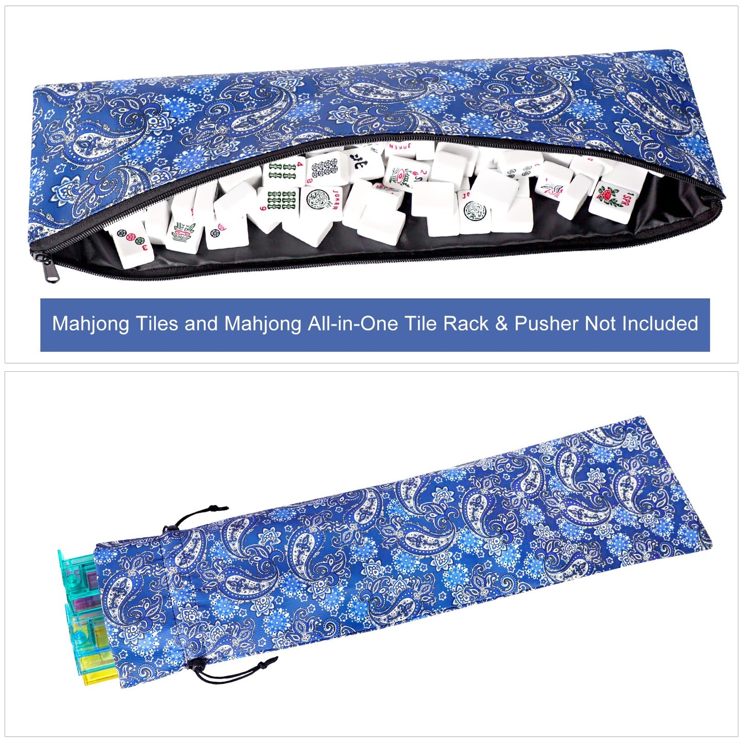 GUSTARIA Blue American Mahjong Bag for Racks, Pushers & Tiles – Case Only