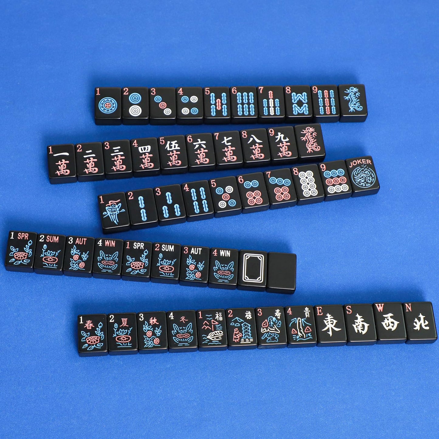 GUSTARIA American Mahjong Tiles (1.2-inch) – 166-Tile Set in Black – Tiles Only