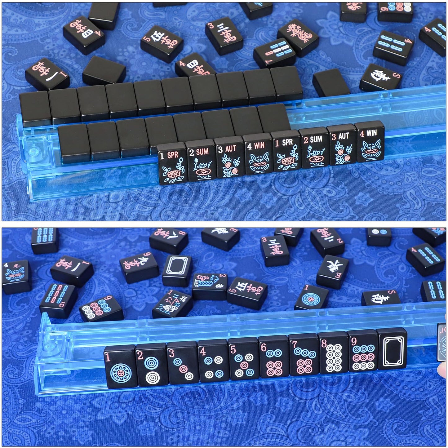 GUSTARIA American Mahjong Tiles (1.2-inch) – 166-Tile Set in Black – Tiles Only