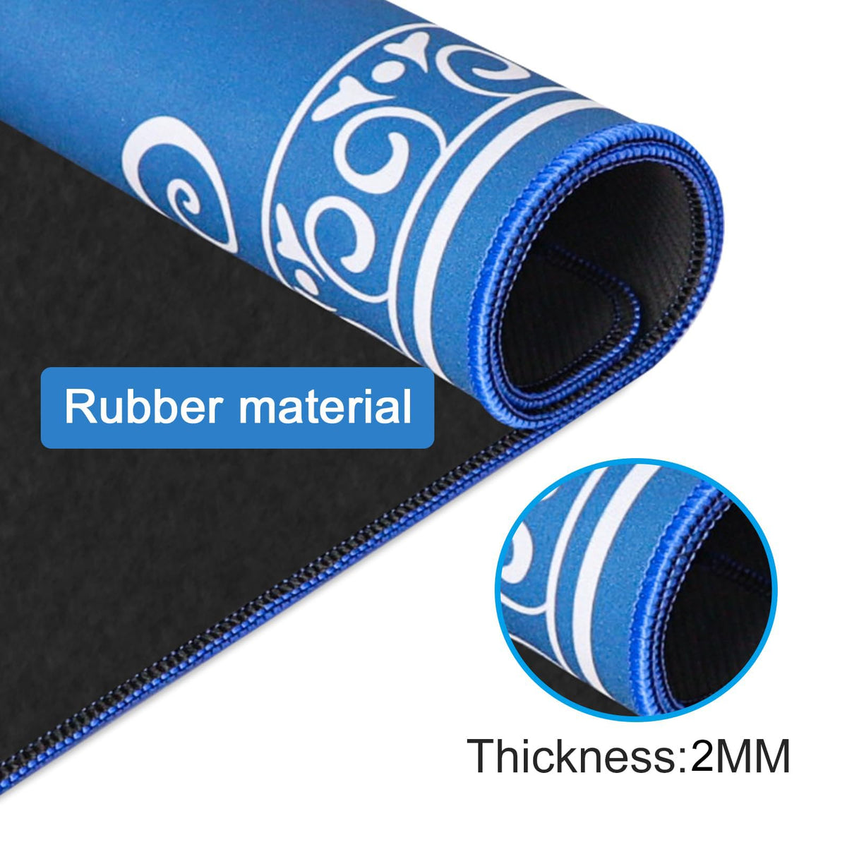 GUSTARIA Mahjong Mat – 31.5x31.5 in Blue Anti-Slip Table Mat with 3 Dice & Carry Bag