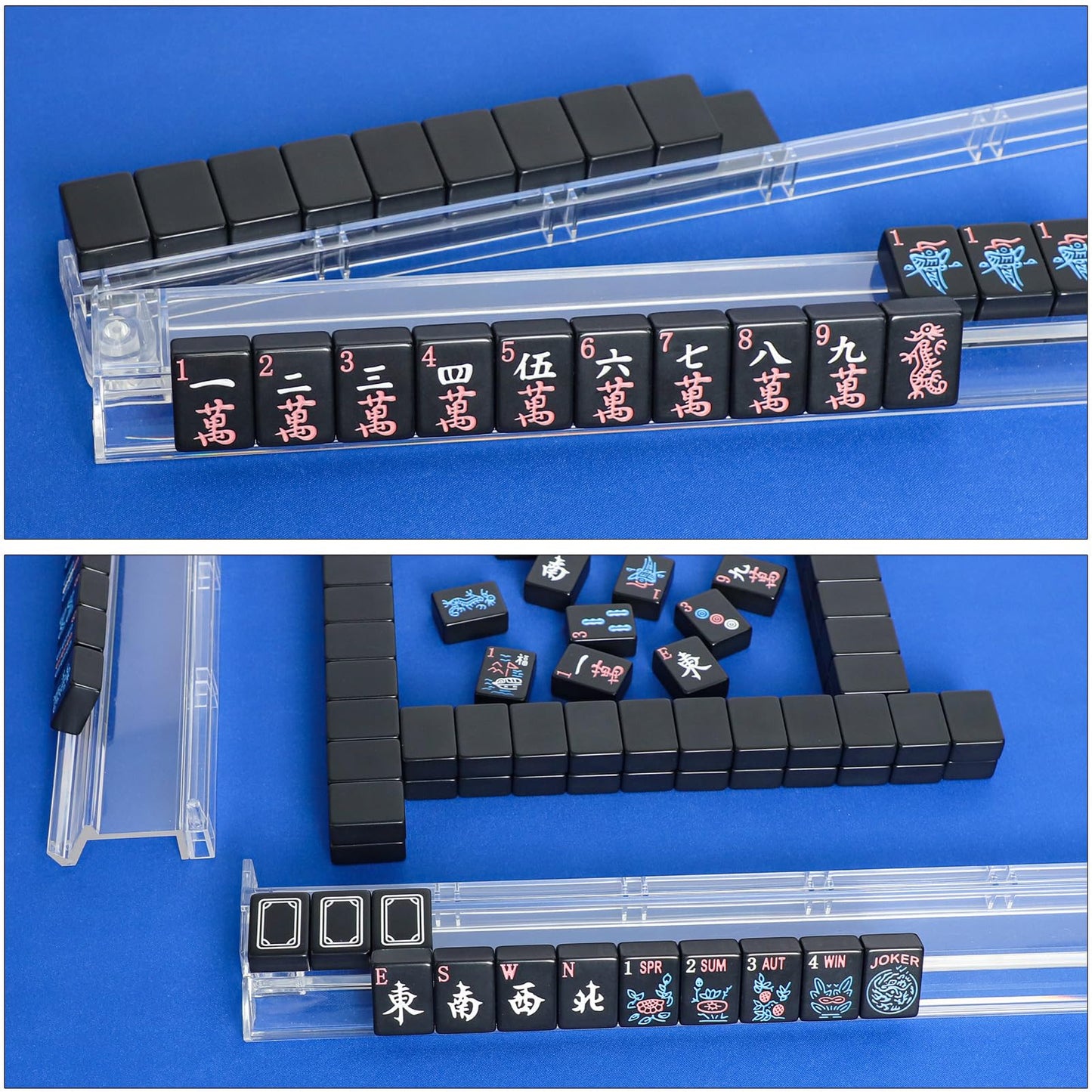 GUSTARIA American Mahjong Tiles (1.2-inch) – 166-Tile Set in Black – Tiles Only
