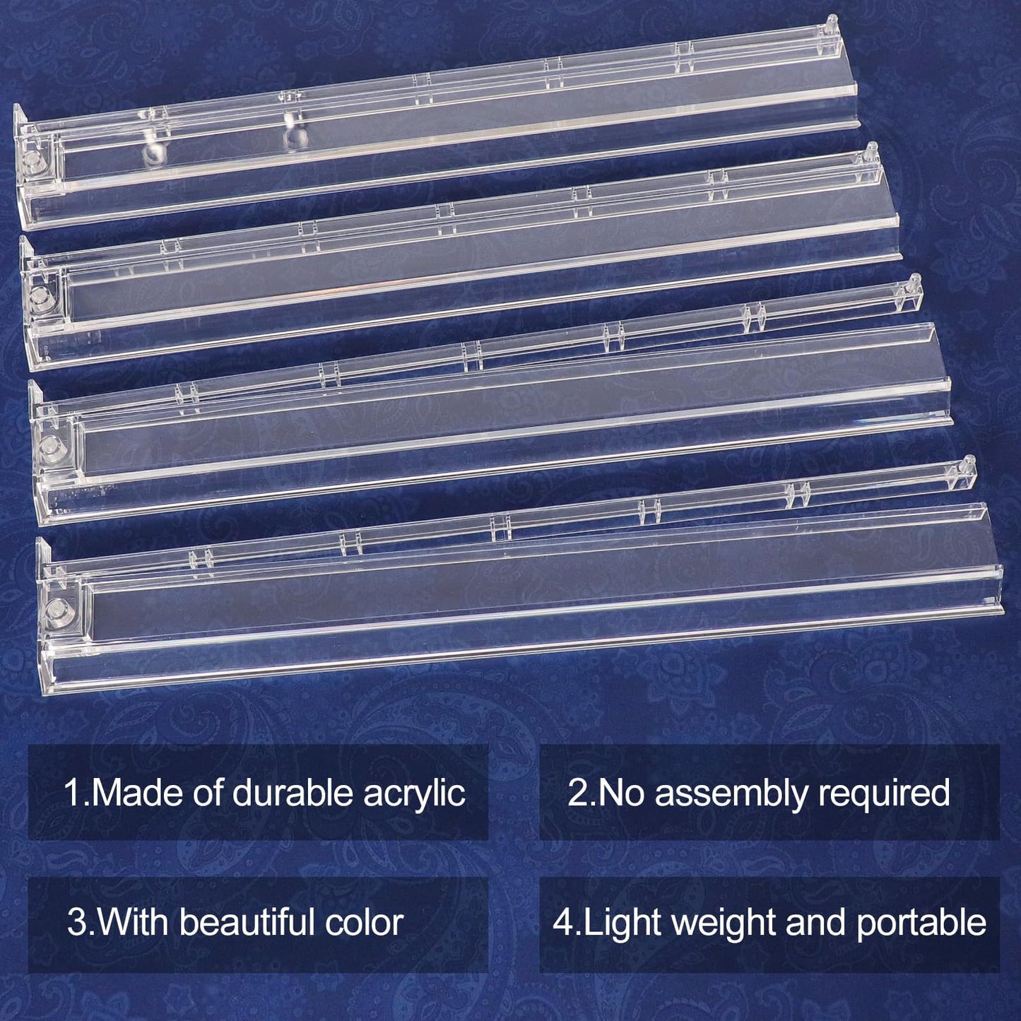 GUSTARIA Mahjong All-in-One Rack & Pusher | 4-Pack Clear Acrylic Set