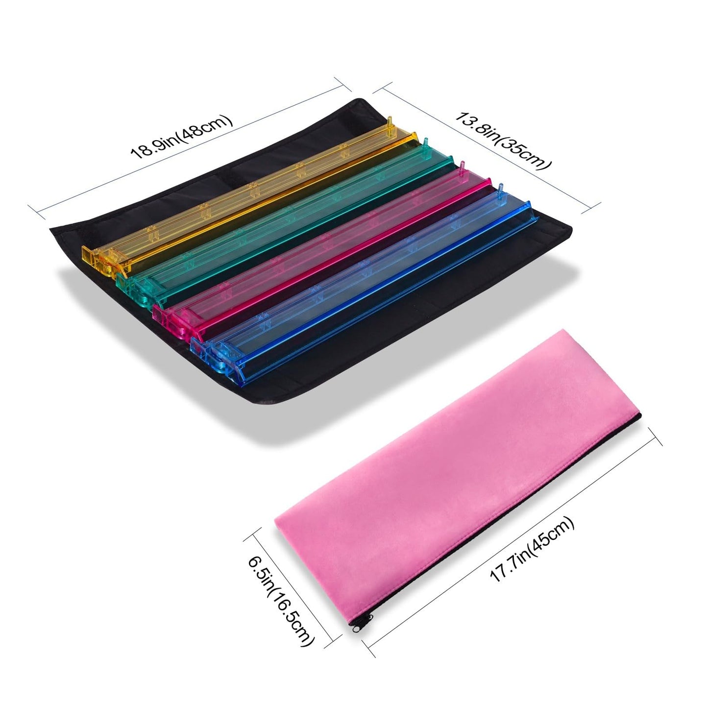 GUSTARIA American Mahjong Game Set — 166 Tiles, 4 Color Racks/Pushers, Pink Carrying Bag