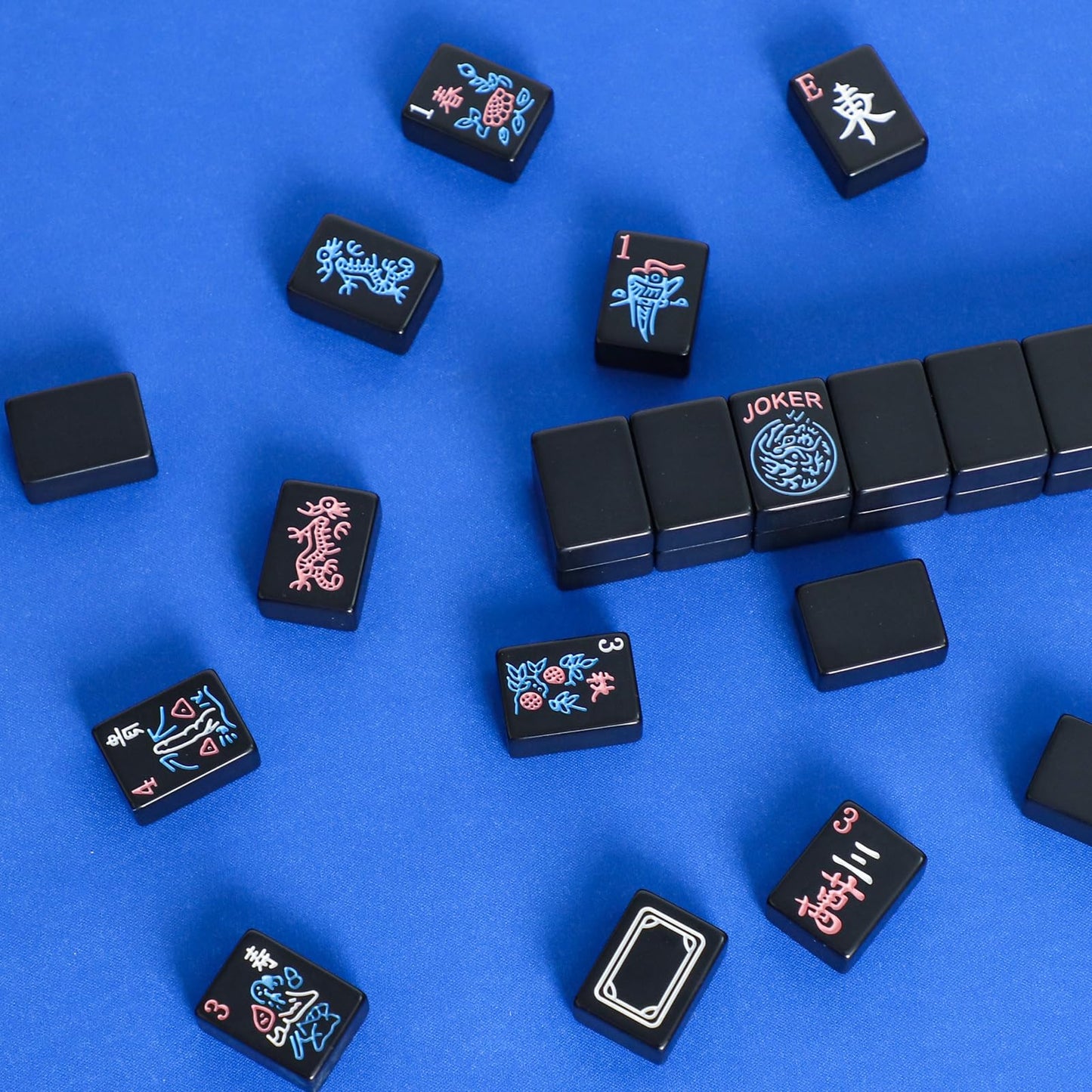 GUSTARIA American Mahjong Tiles (1.2-inch) – 166-Tile Set in Black – Tiles Only