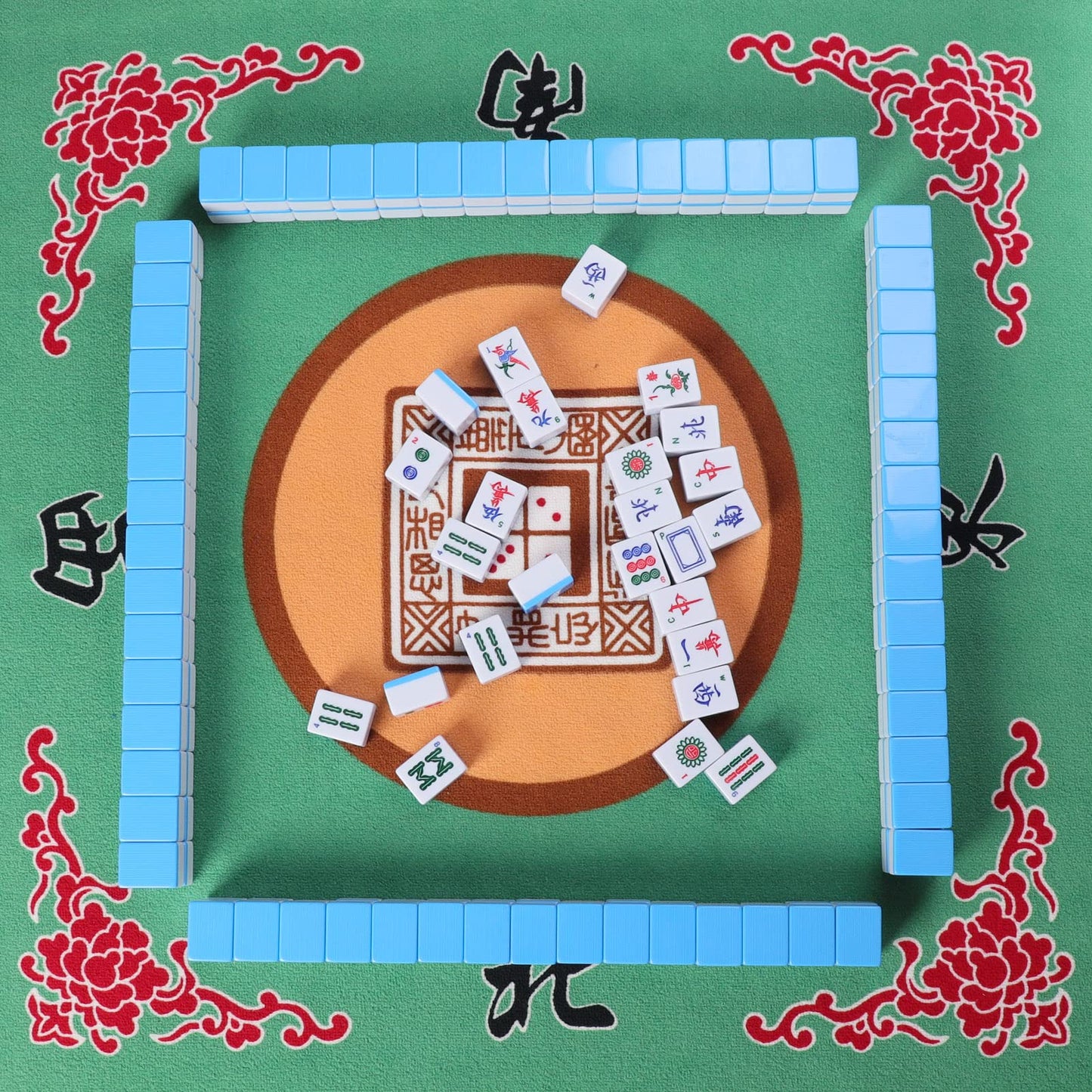 GUSTARIA Mahjong Mat – Anti-Slip, Noise-Reducing Table Cover for Mahjong, Poker & Card Games (Green, 31.5 in)