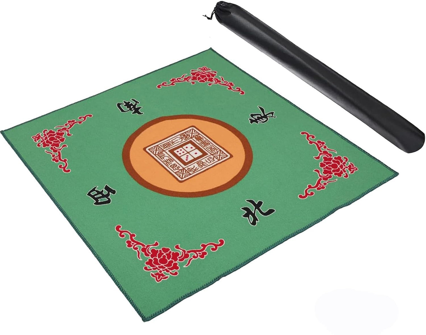 GUSTARIA Mahjong Mat – Anti-Slip, Noise-Reducing Table Cover for Mahjong, Poker & Card Games (Green, 31.5 in)