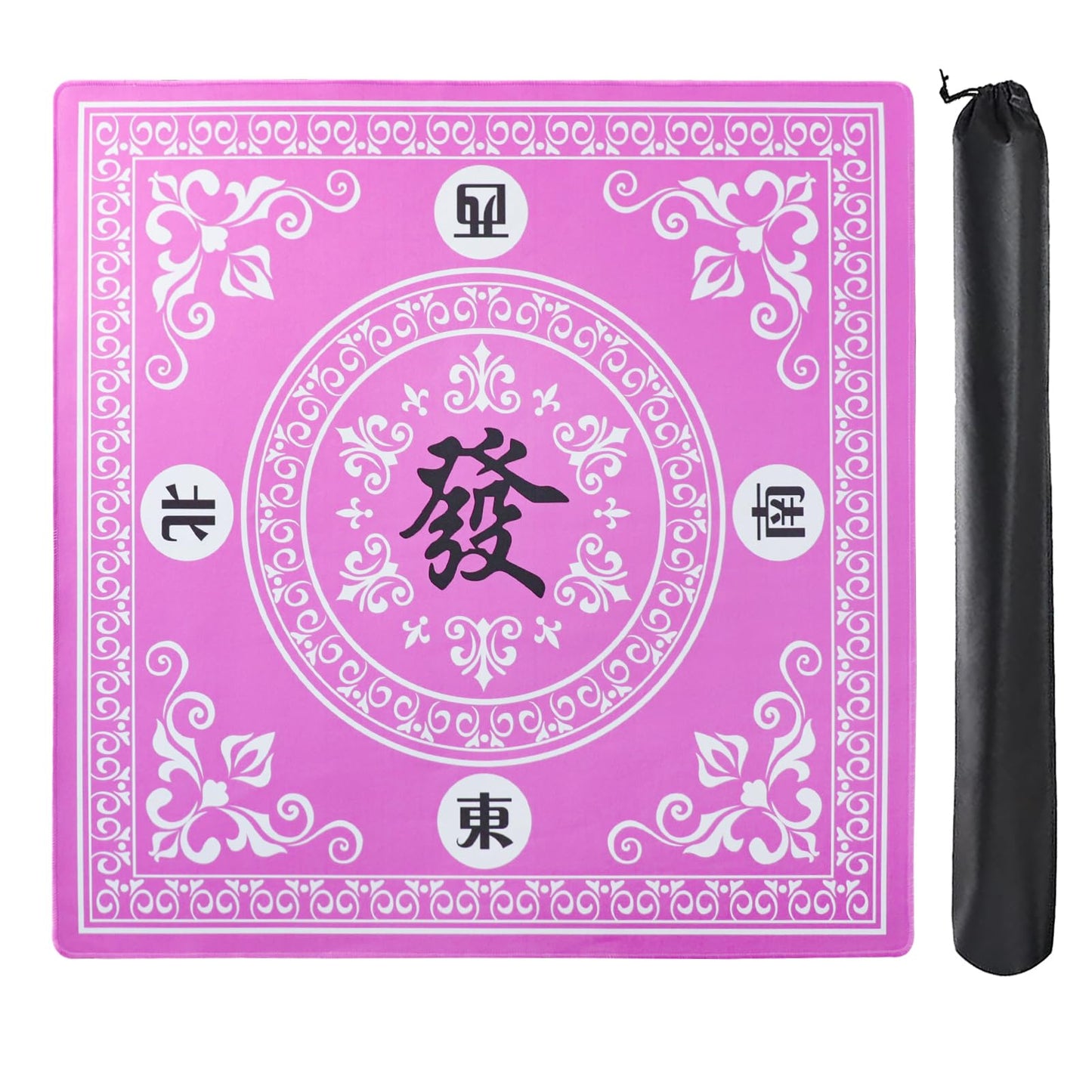 GUSTARIA Mahjong Mat – Slip-Resistant Table Cover for Card, Board & Tile Games (Pink, 31.5in)