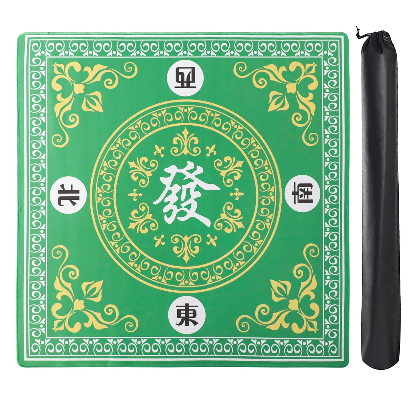 GUSTARIA Mahjong Mat – Anti-Slip 31.5x31.5 Table Cover with Carry Bag