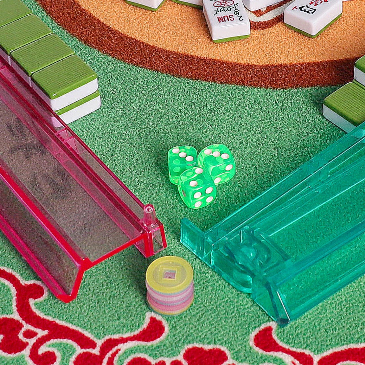 GUSTARIA American Mahjong Game Set - 166 Green Tiles, 4 Racks & Carrying Bag
