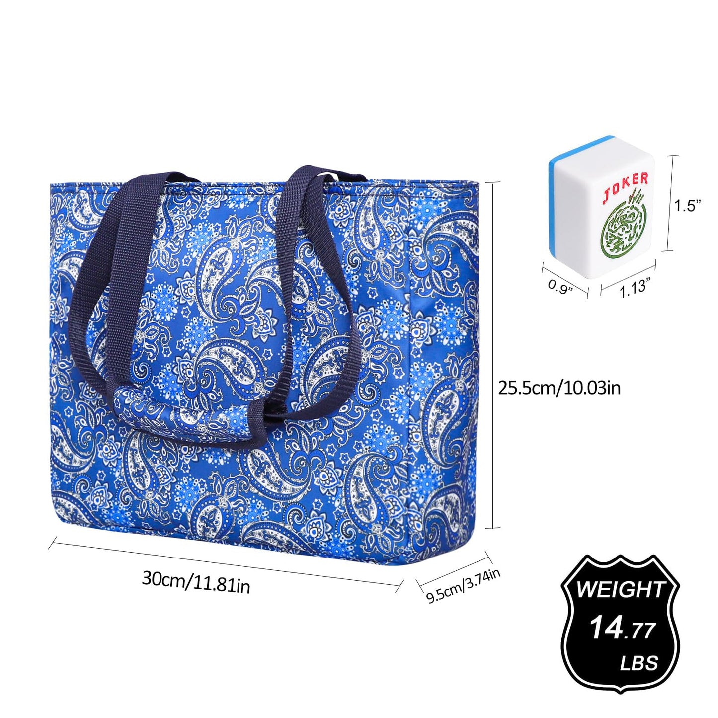 GUSTARIA American Mahjong Game Set – 166 Large 1.5-Inch Tiles with Blue Carrying Bag