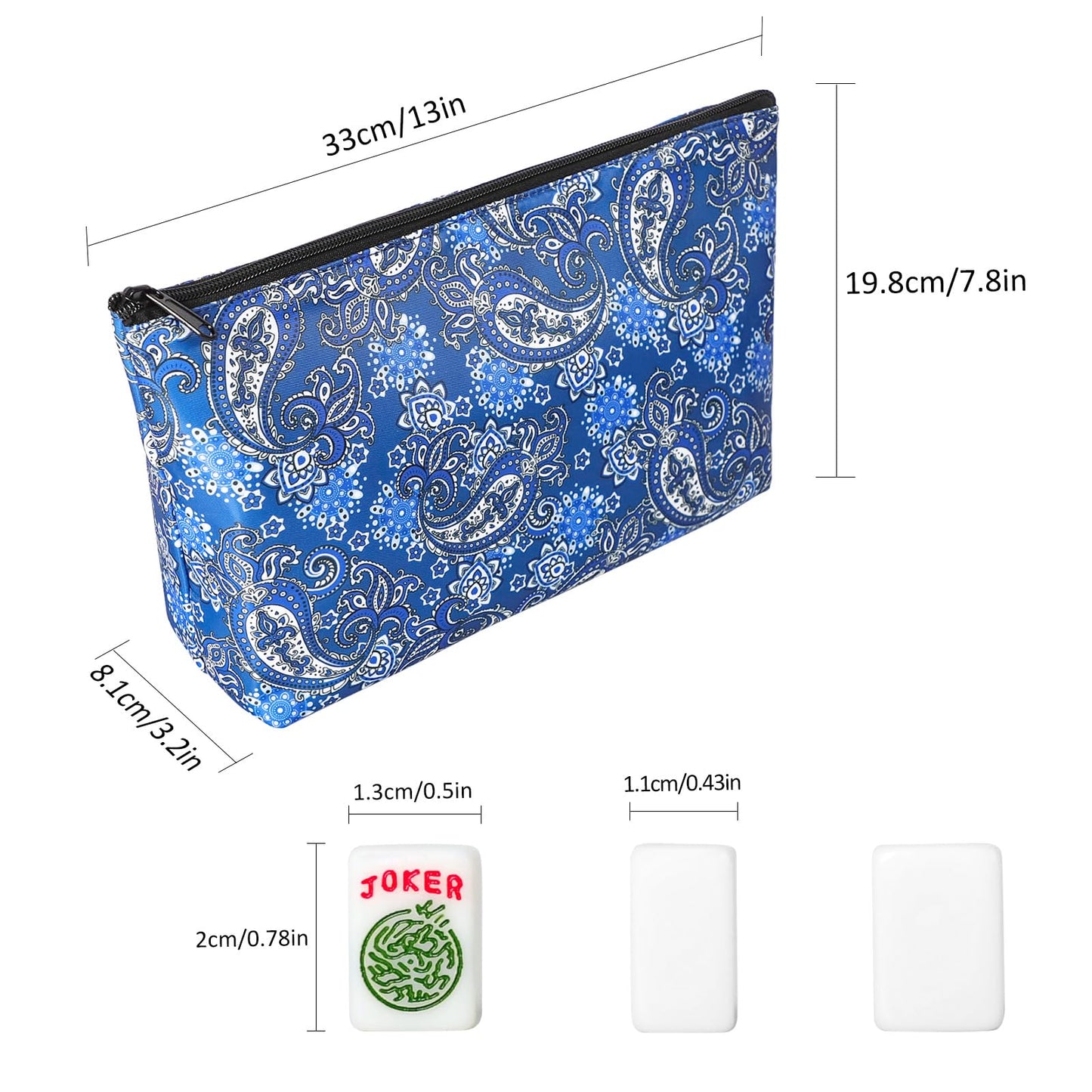 GUSTARIA Mini Mahjong Set – 166-Tile American Mahjong, Travel-Friendly with Blue Printed Bag