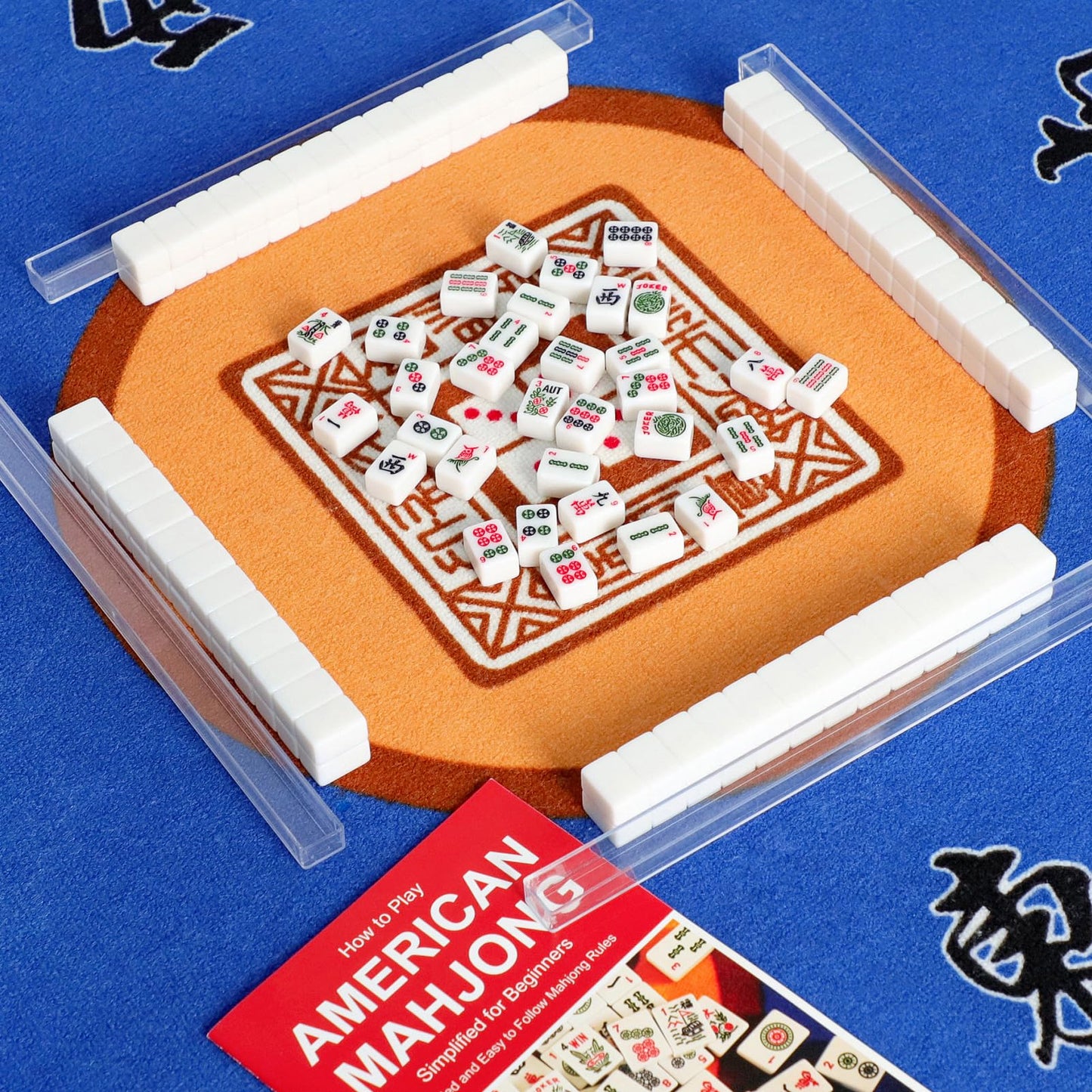 GUSTARIA Mini Mahjong Set – 166-Tile American Mahjong, Travel-Friendly with Blue Printed Bag