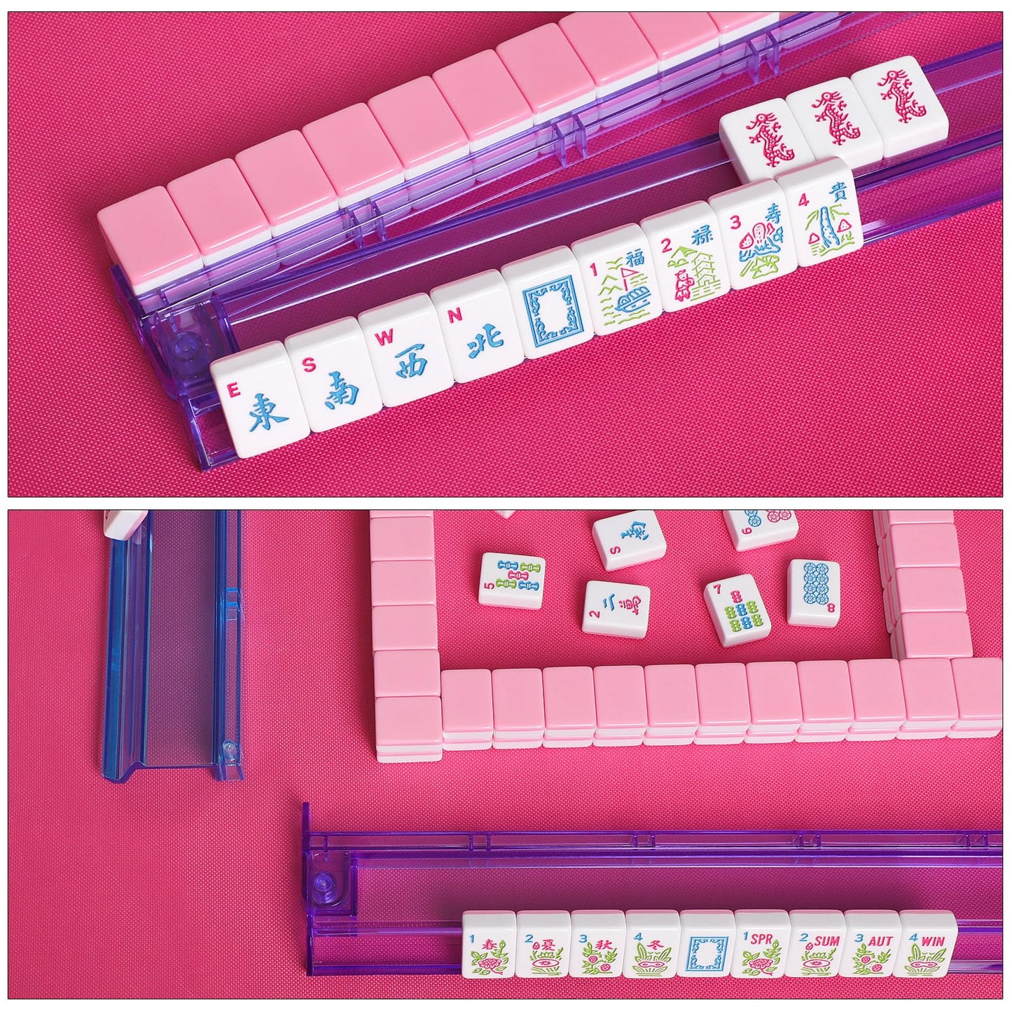 GUSTARIA 1.2-inch American Mahjong Tile Set – 166 Pink Tiles (Tiles Only)