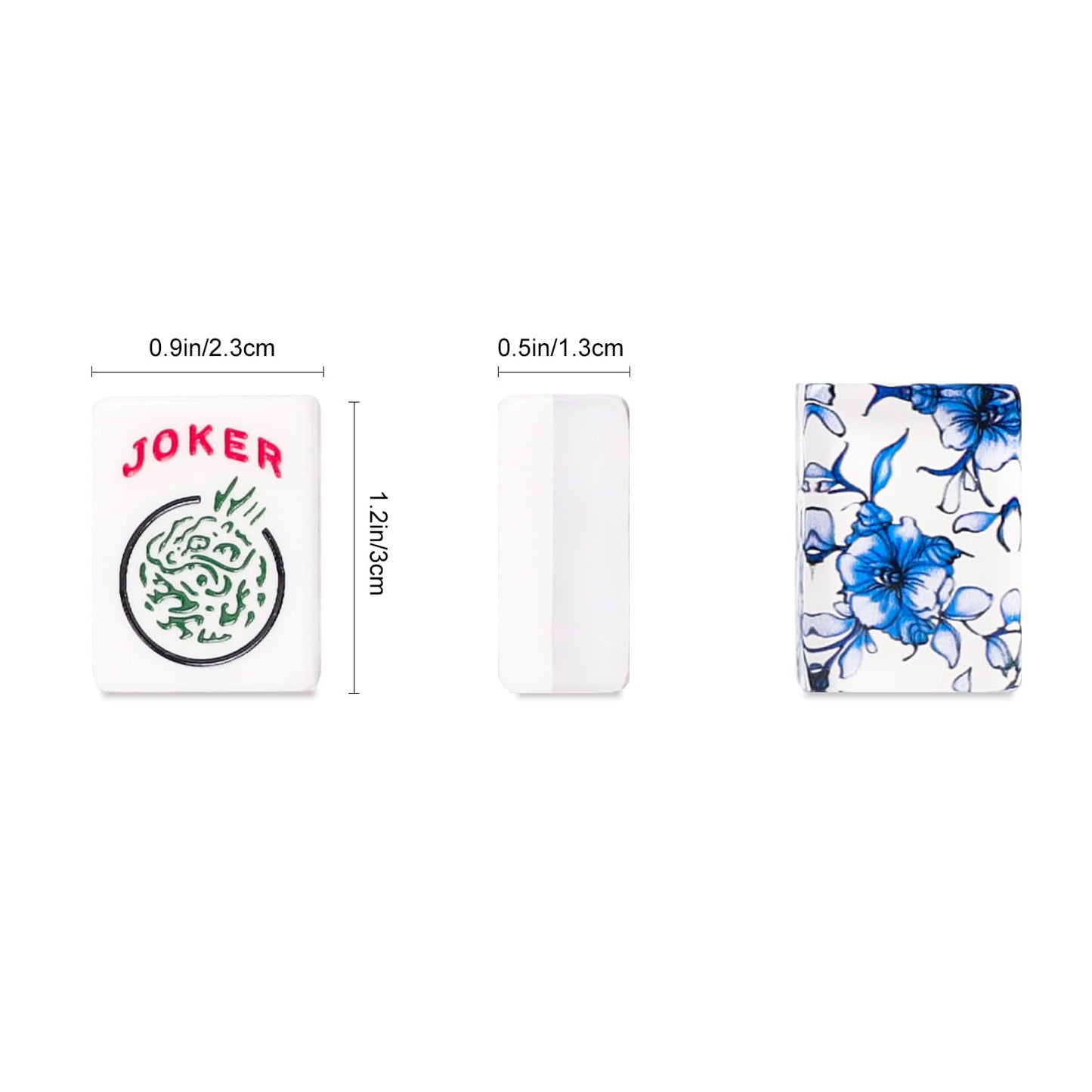 GUSTARIA American Mahjong Set - 166 Premium Acrylic Tiles, Floral Blue Bag, 4 Pushers & Racks