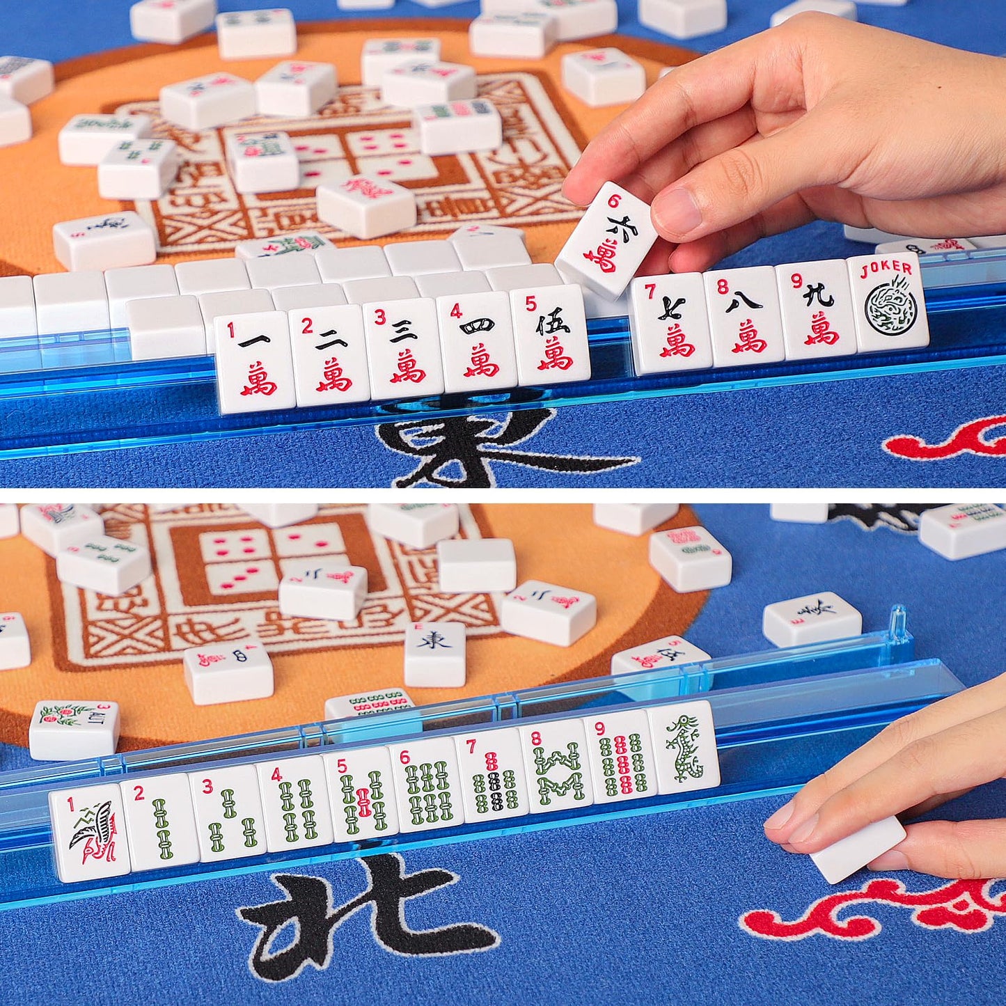 GUSTARIA American Mahjong Game Set — 166 Tiles, 4 All-in-One Racks, Printed Carrying Bag