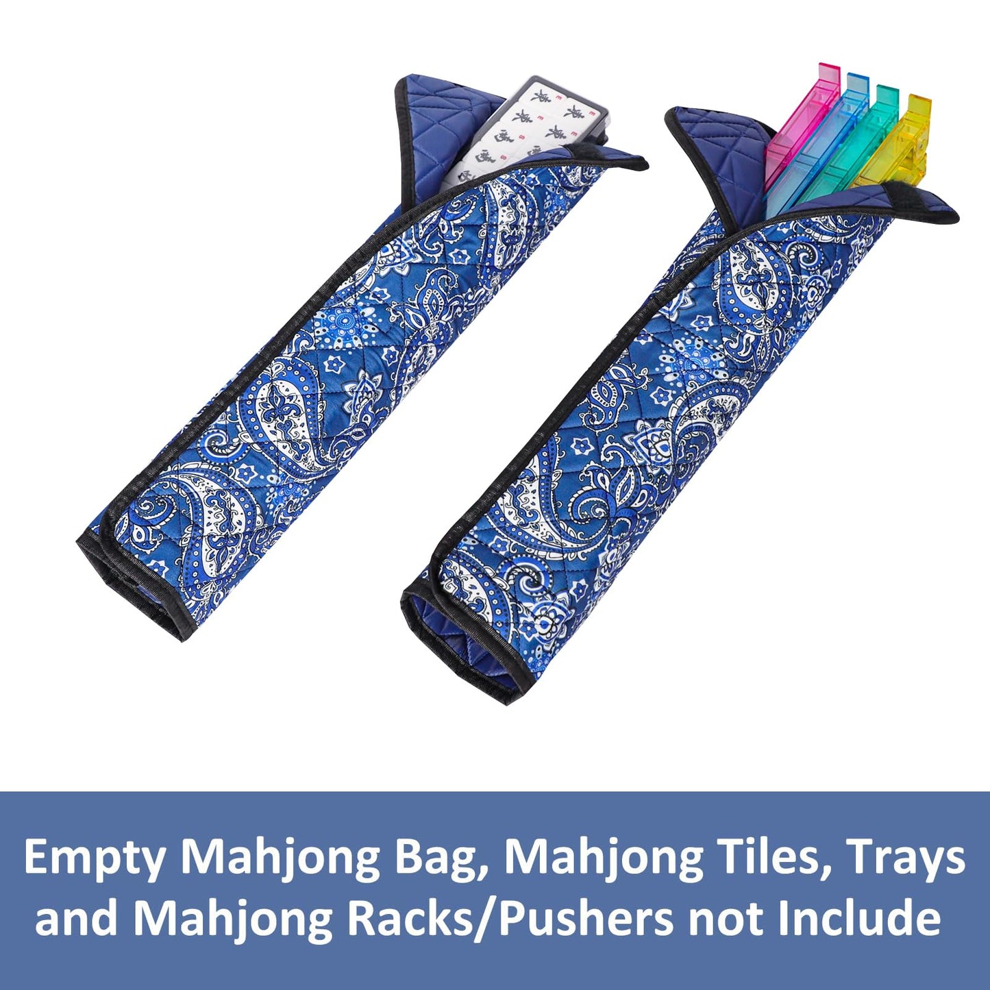 GUSTARIA Empty Mahjong Bag — Blue Printed Case for American Mahjong Set (Case Only)