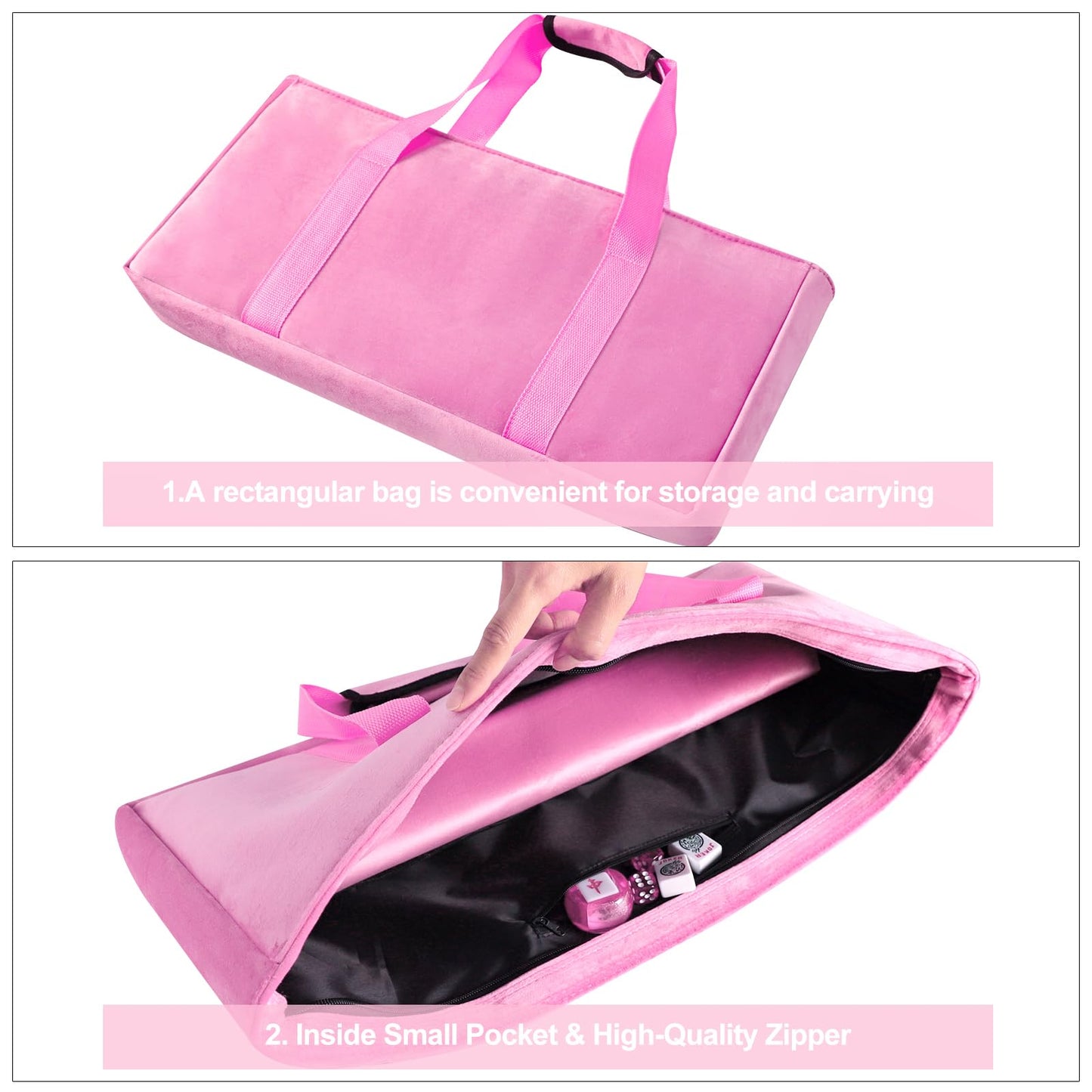 GUSTARIA Empty Mahjong Bag with Rack Wrapper & Zippered Tile Bag – Case Only