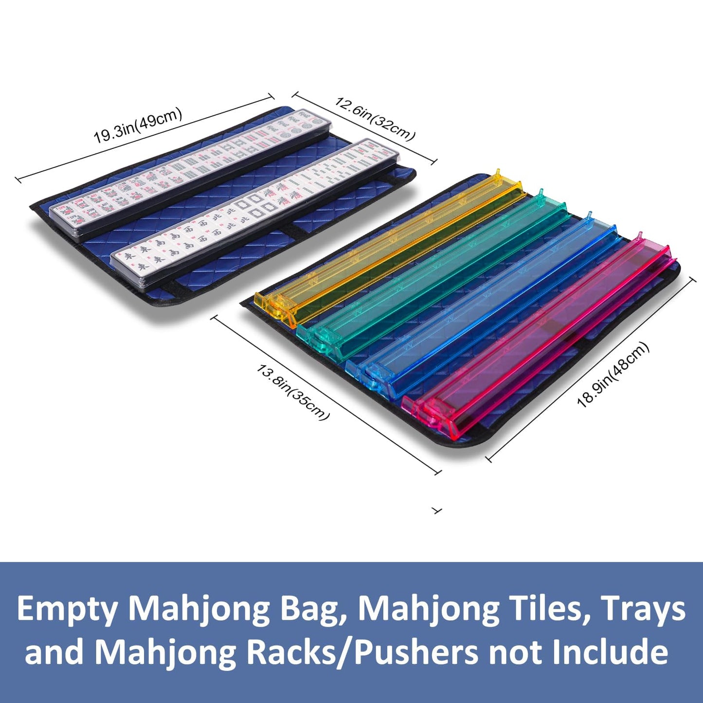 GUSTARIA Empty Mahjong Bag — Blue Printed Case for American Mahjong Set (Case Only)