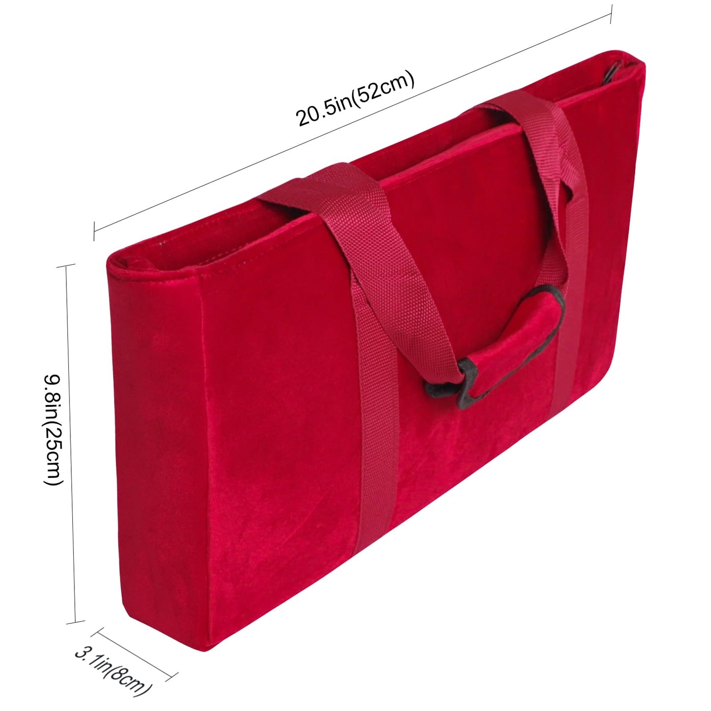 GUSTARIA Empty Mahjong Bag with Rack Wrapper & Tile Bag (Red, Case Only)