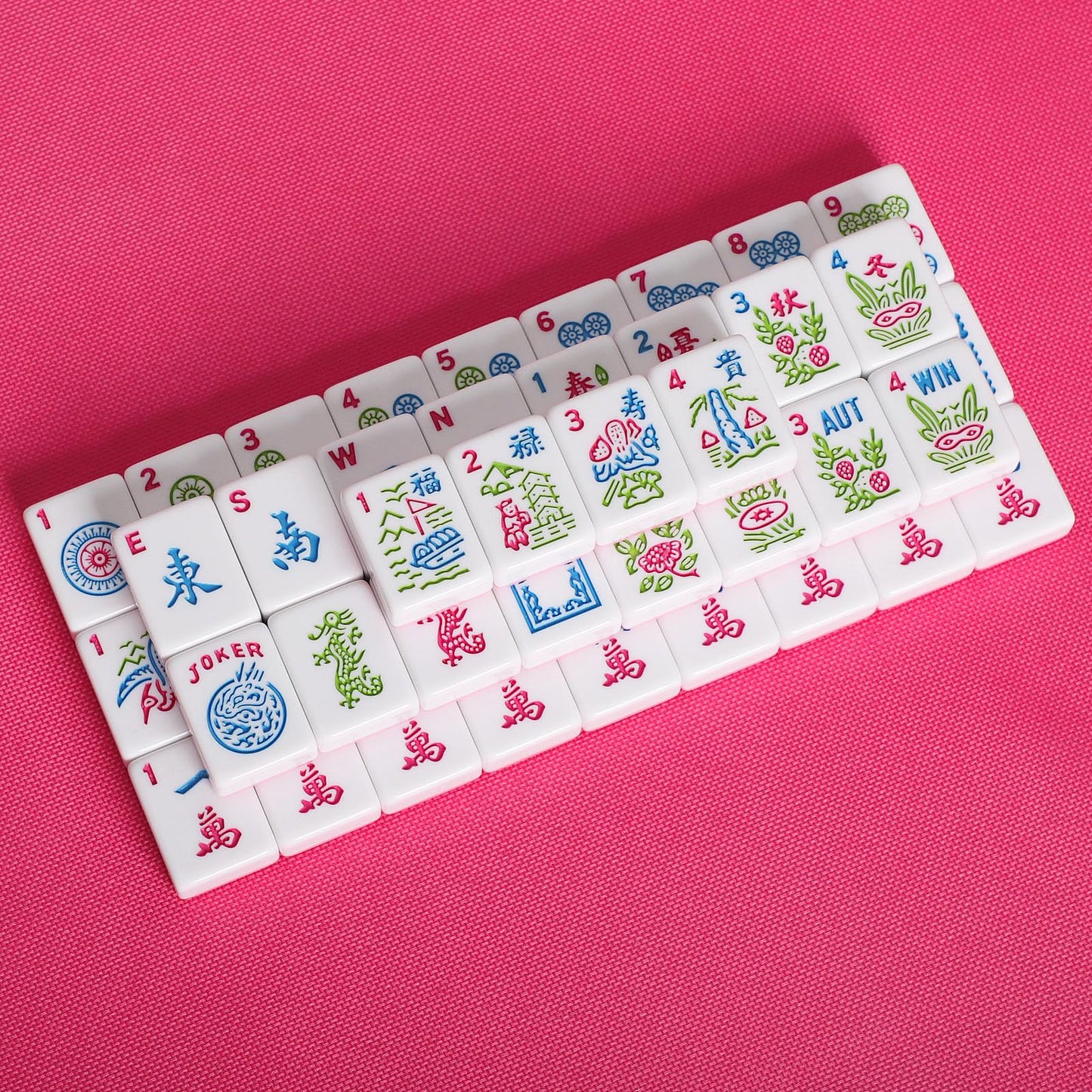 GUSTARIA 1.2-inch American Mahjong Tile Set – 166 Pink Tiles (Tiles Only)