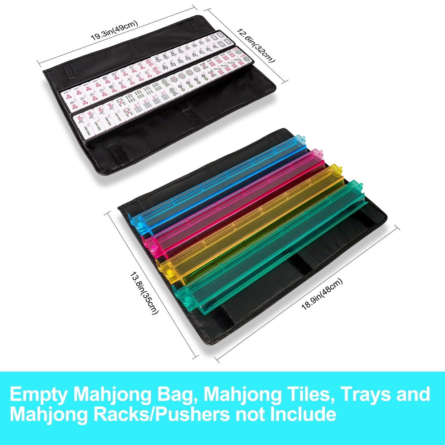 GUSTARIA Empty Mahjong Bag – Light Green Case with Two Wrappers (Case Only)