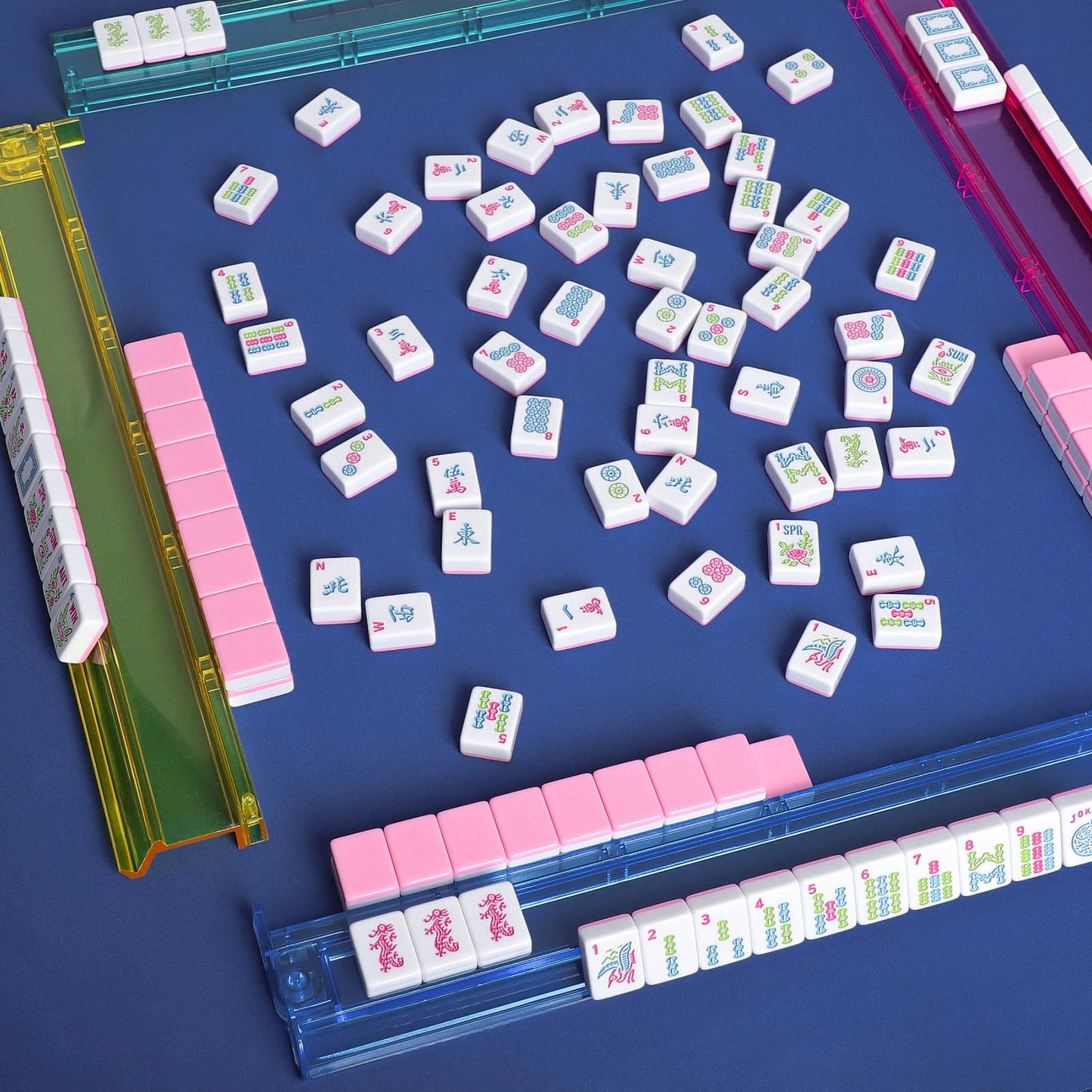 GUSTARIA 1.2-inch American Mahjong Tile Set – 166 Pink Tiles (Tiles Only)