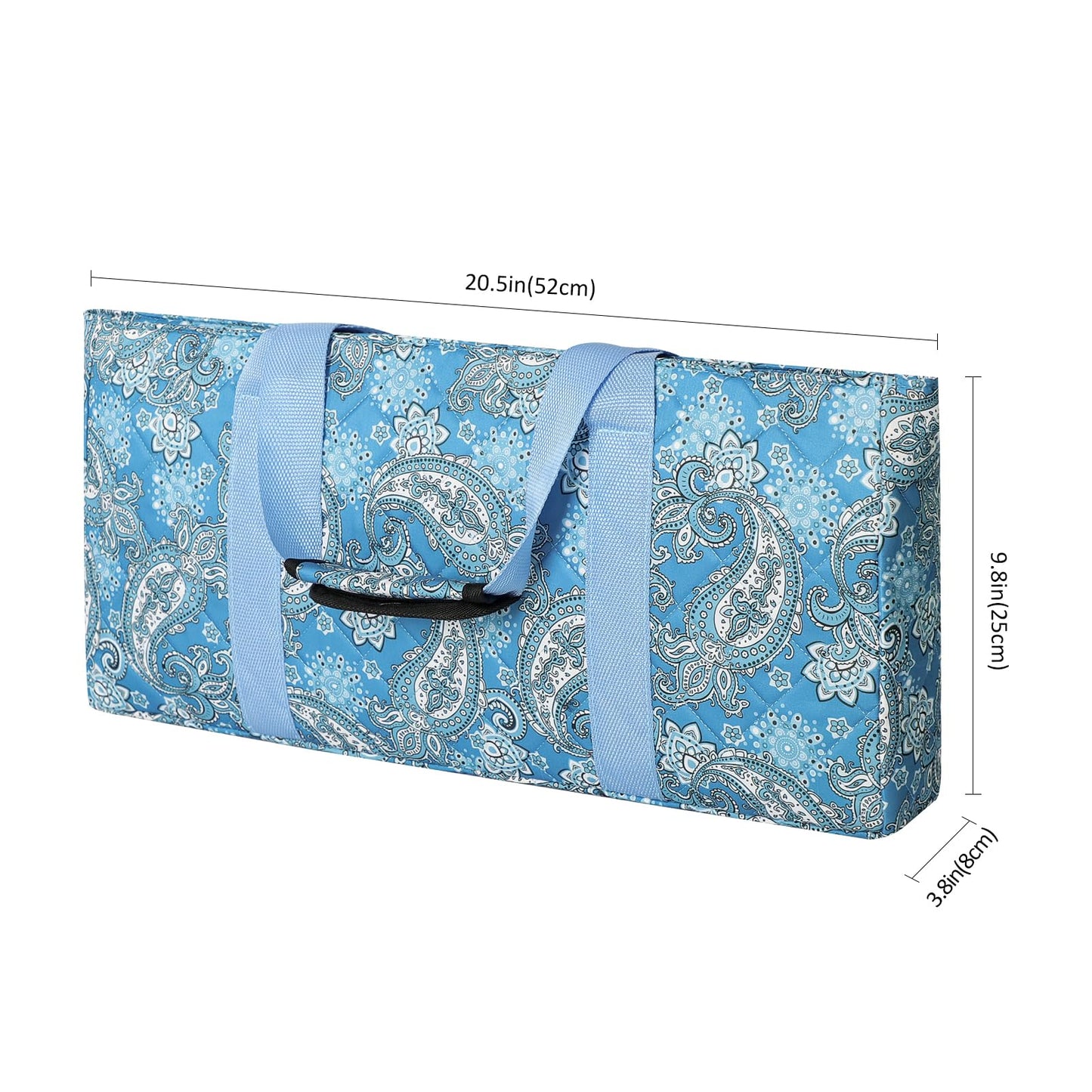 GUSTARIA Empty Mahjong Bag – Blue Printed American Mahjong Bag with Two Wrappers (Case Only)