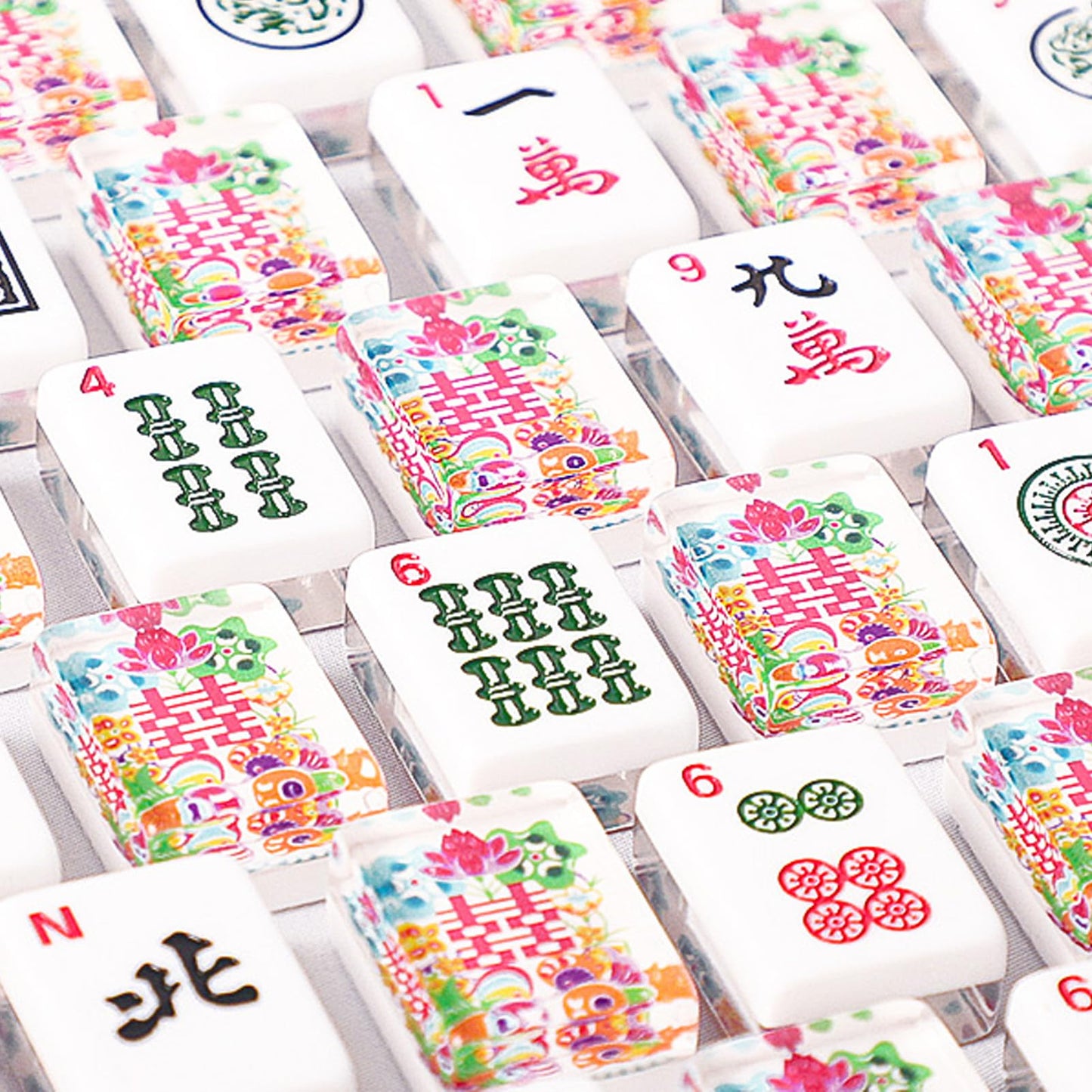 GUSTARIA American Mahjong Tile Set – 166 Acrylic Tiles, 4 All-in-One Racks/Pushers, Red Carrying Bag