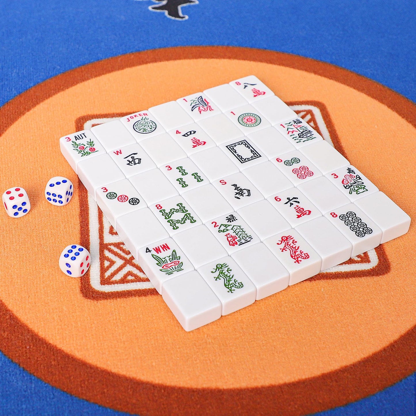 GUSTARIA American Mahjong Game Set — 166 Tiles, 4 All-in-One Racks, Printed Carrying Bag